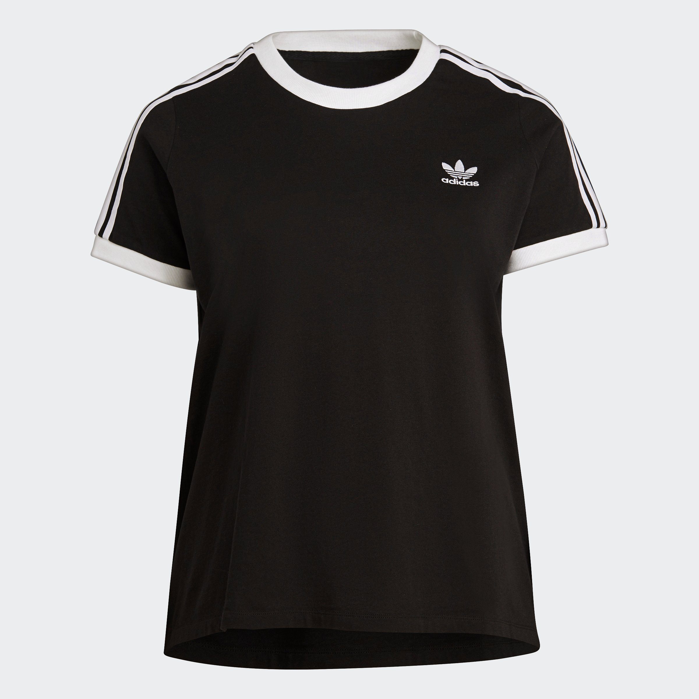 BLACK adidas Originals GRÖSSEN ADICOLOR 3-STREIFEN GROSSE T-Shirt CLASSICS –