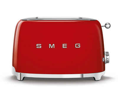 Smeg Toaster SMEG Toaster 2-Schlitz-2-Scheiben-Toaster Kompakt Auswahl Farbe TSF01 Auswahl : Rot TSF01RDEU
