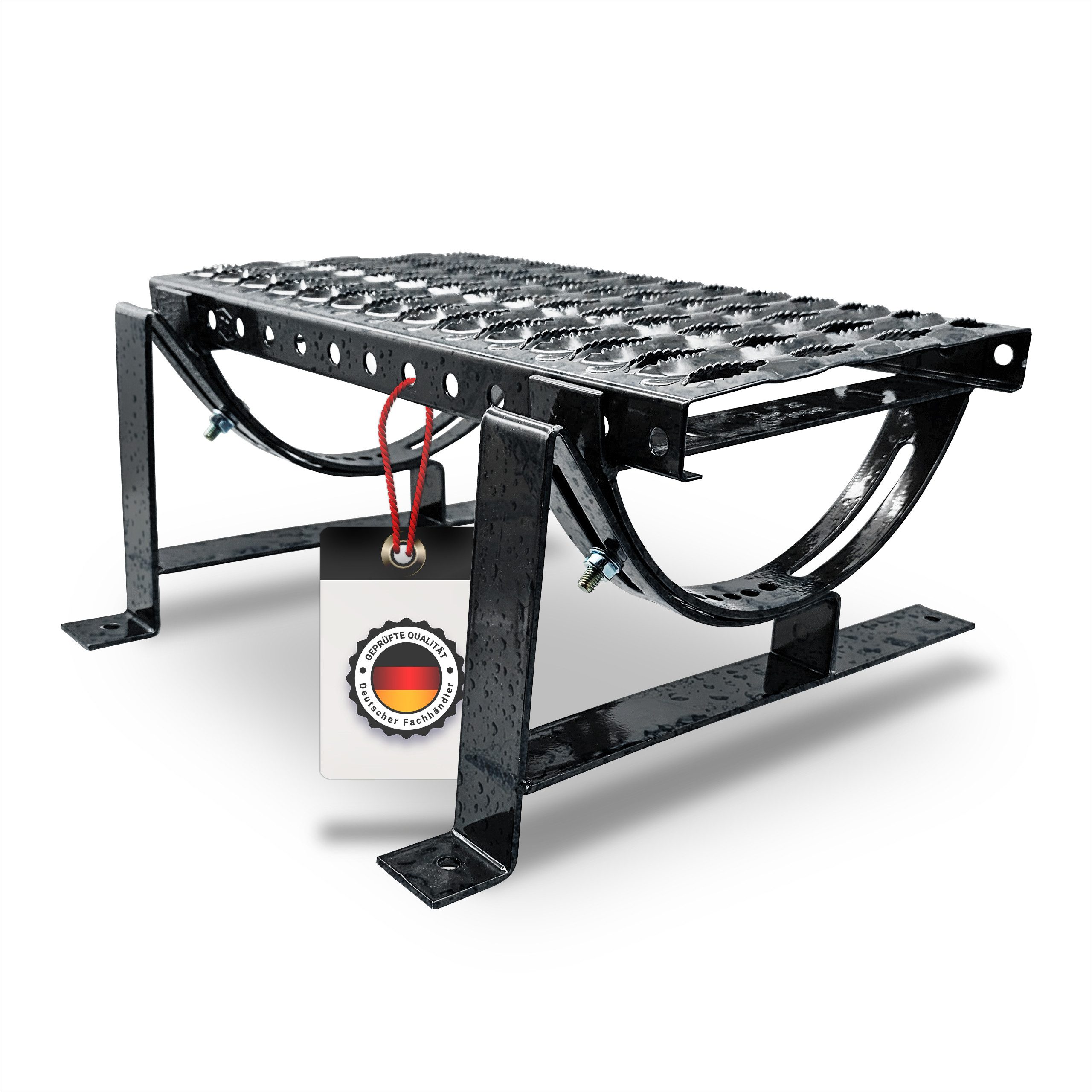 BRAVO Gitterroststufe, Dachtritt 40cm für Metalldachziegel 350/35mm, Schornsteinfegertritt, für Metalldachziegel: gängige Module 350/35 mm, (Set), EN 516 zertifiziert, Stahl verzinkt & pulverbeschichtet