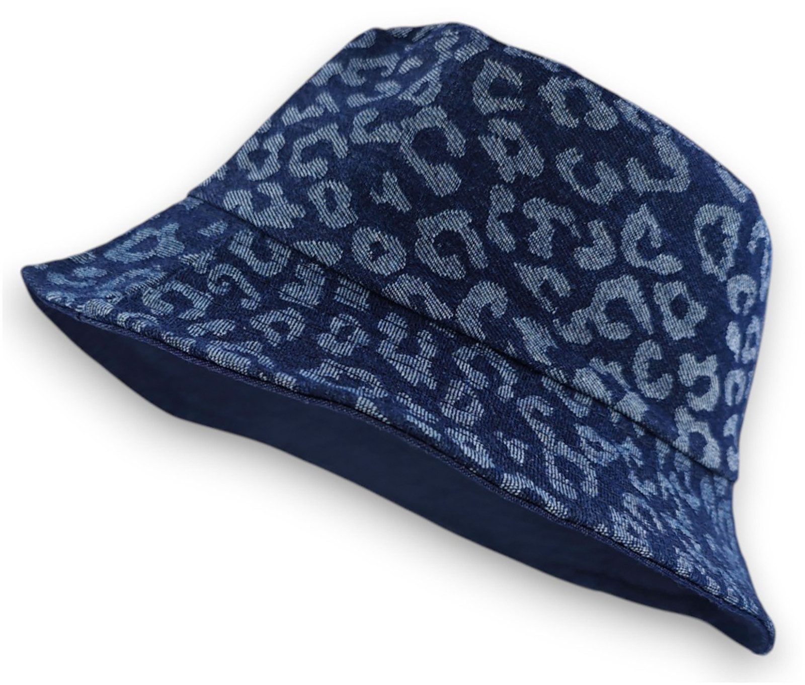 styleBREAKER Fischerhut 2-in-1 Denim Fischerhut mit Leoparden Muster (1-St) günstig online kaufen