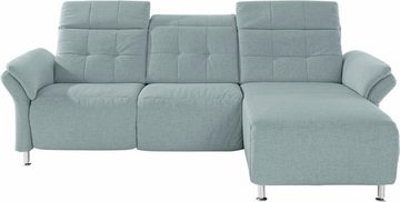 Places of Style Ecksofa Manhattan, 2 Sitze mit elektrischer Relaxfunktion, verstellbare Armlehnen