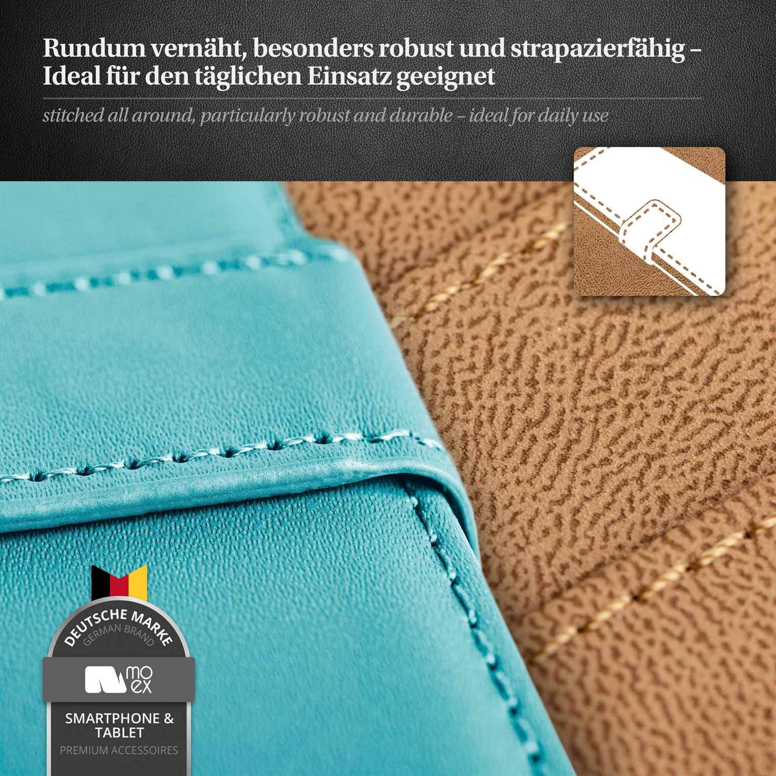 moex Handyhülle für Samsung Galaxy S23 FE Hülle Klappbar Book Case Türkis 6,4 Zoll, Klapphülle Kartenfach Flip Cover Handytasche Leder Optik Schutzhülle – Bild 5 von 5