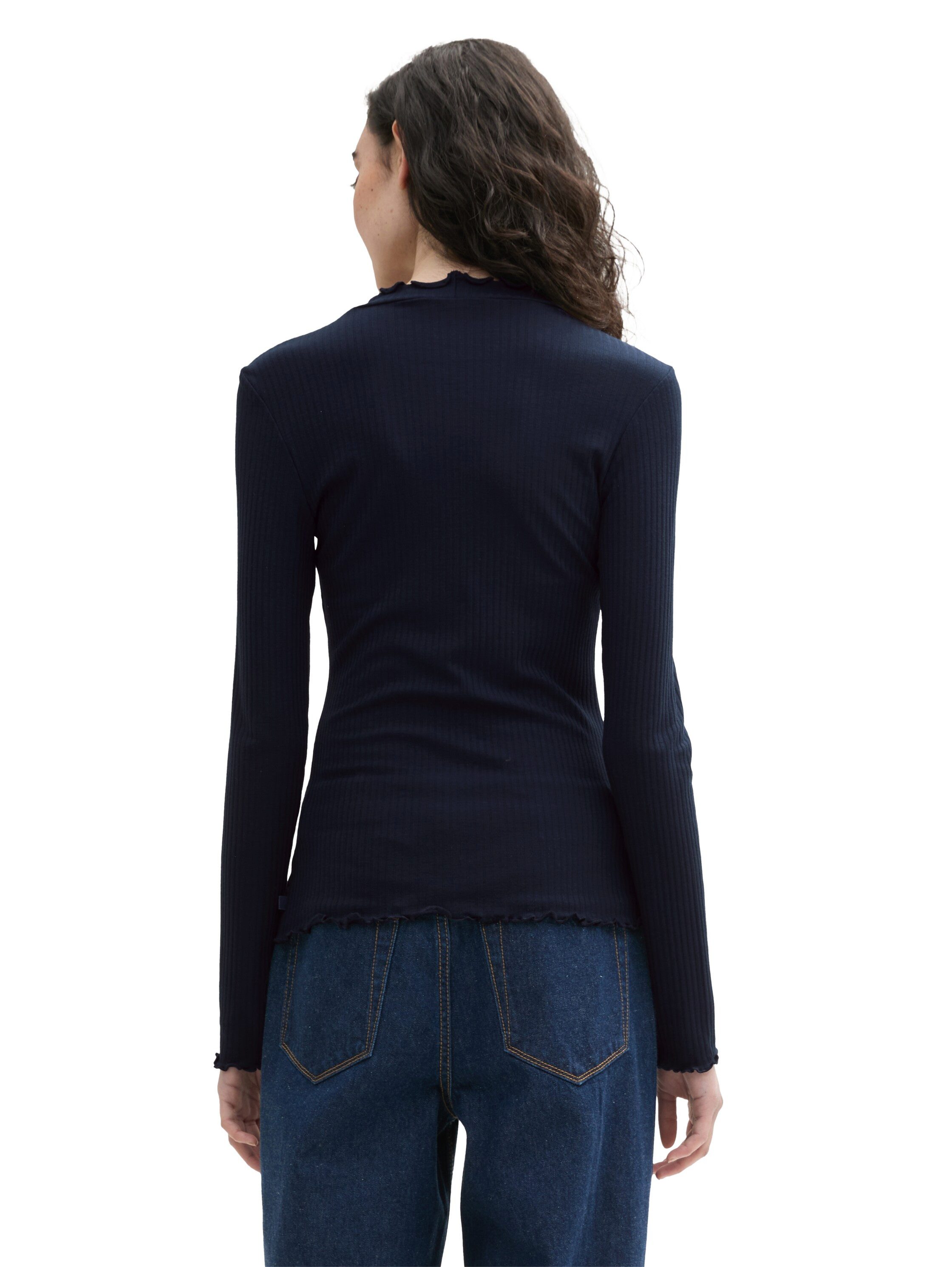 TOM TAILOR Denim Langarmshirt mit Rippstruktur günstig online kaufen