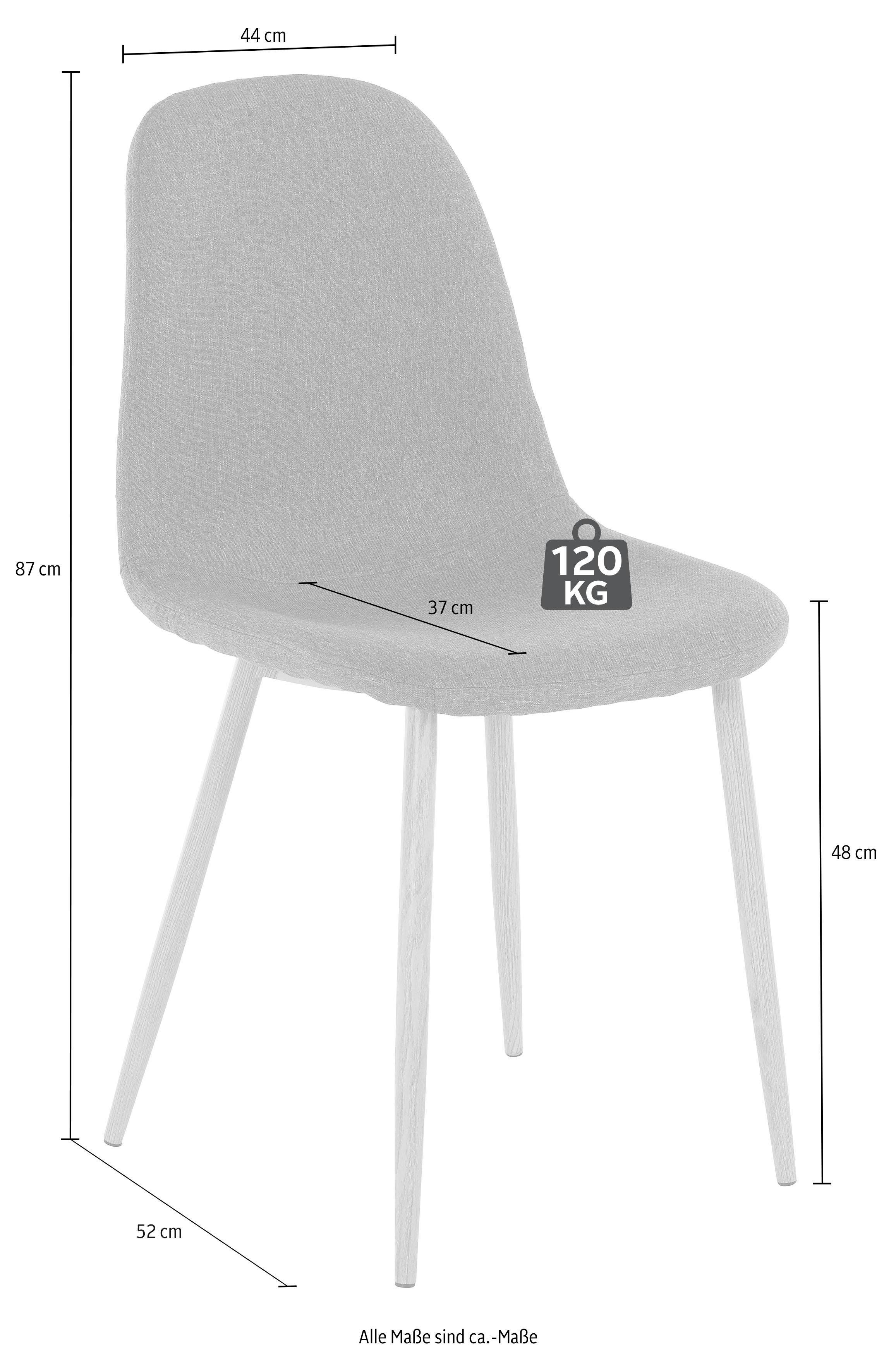 Miller, Eckiger Glastisch INOSIGN Stühlen 4 (Webstoff) mit anthrazit (Set, Essgruppe 5-tlg),