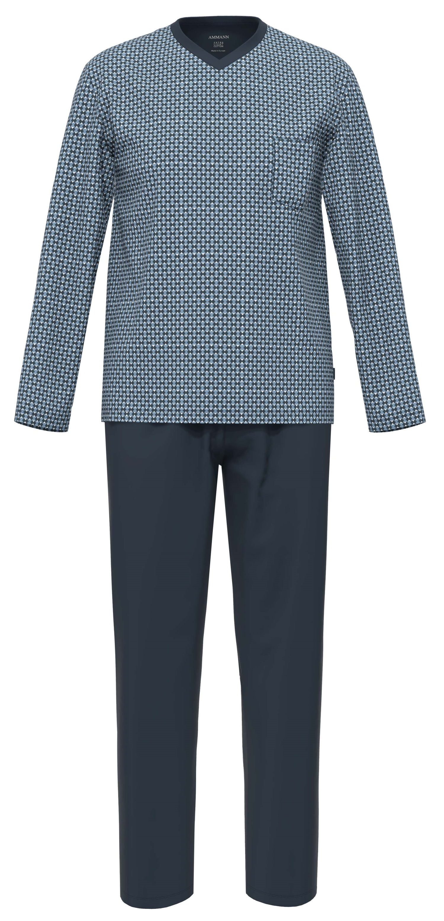Schlafanzug Herren Pyjama lang