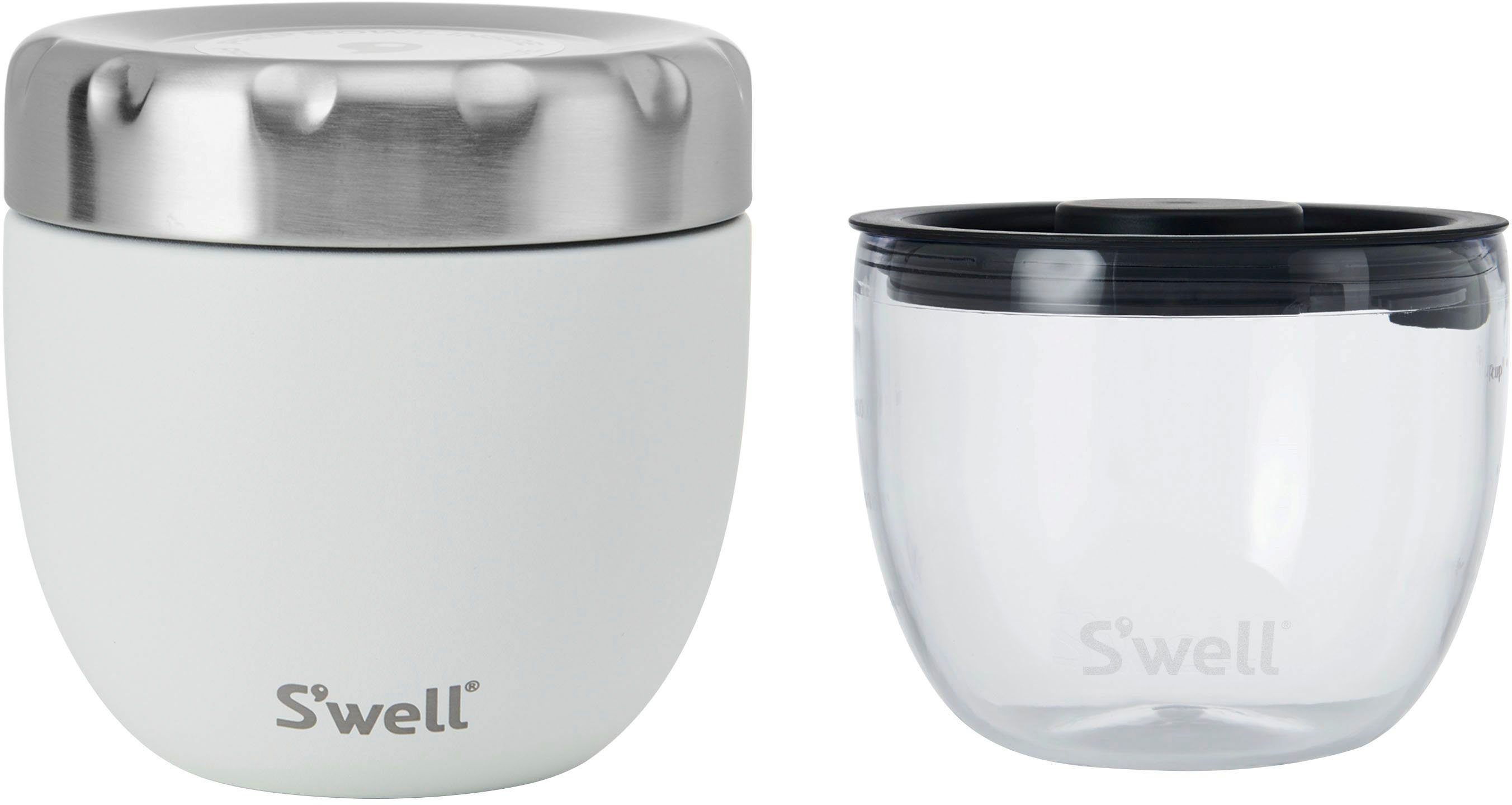 S’well (2-tlg), Food 2-in-1 Therma-S'well®-Technologie Topaz dreischichtiger mit Thermoschüssel Edelstahl, Pink Eats Außenschale S'well weiß Bowl,