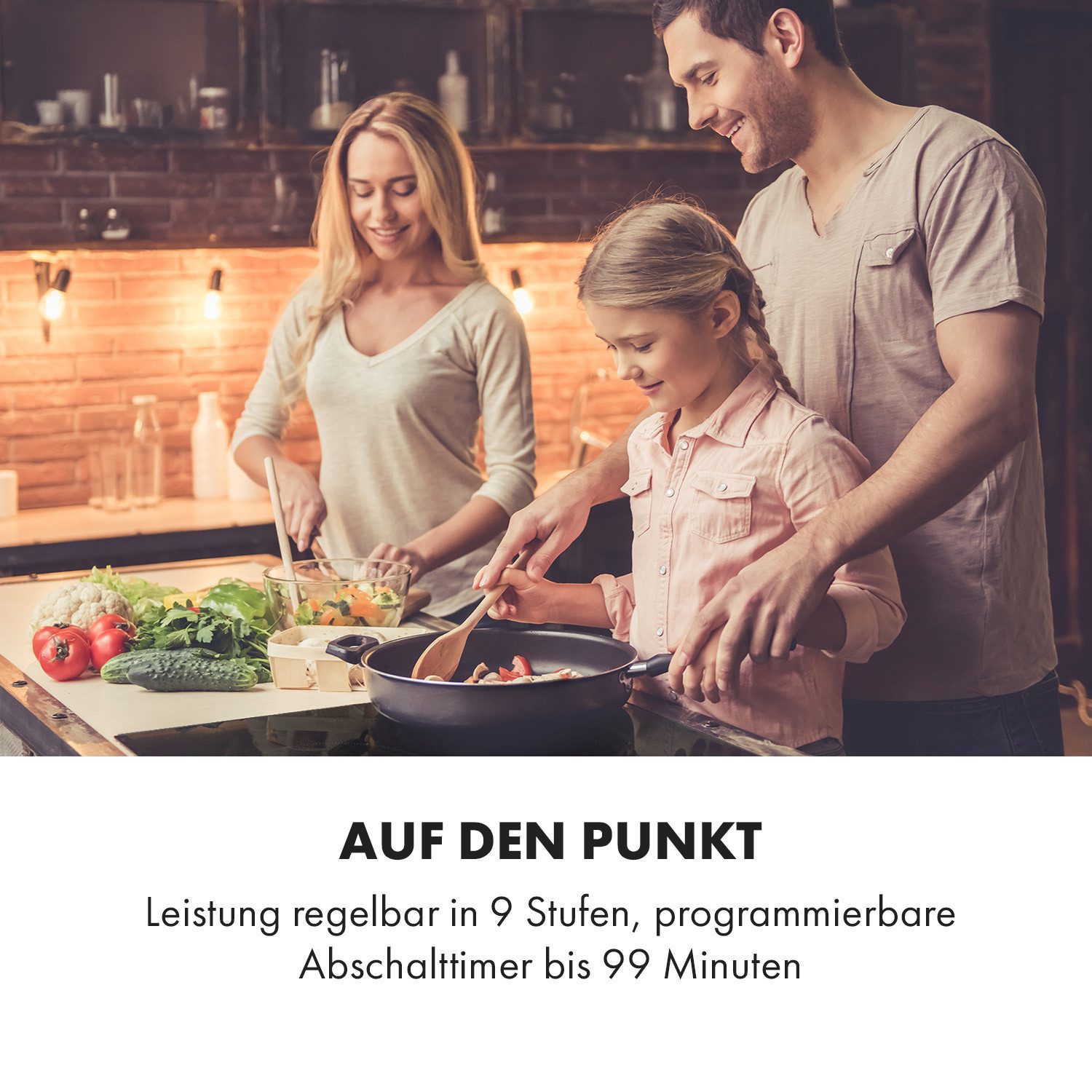 Klarstein Induktions-Kochfeld Delicatessa 90 Hybrid, Einbau Induktionsherd 5 Kochfelder Platten Elektro Induktionskochfeld