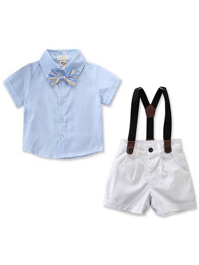 LAPA Anzug »LAPA Anzug für Jungen, Kurzarmhemd + Lätzchen, 2-teiliges Set«