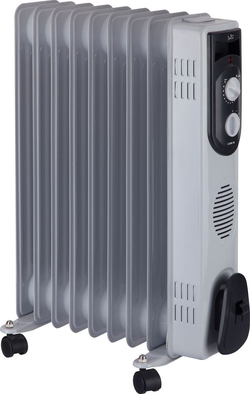 Jata Heizkörper Sparsamer Ölradiator JATA R111 – 2500 W Elektroheizung mit Thermostat, mobile Elektroheizung mit 3 Heizstufen, Thermostat einstellbar