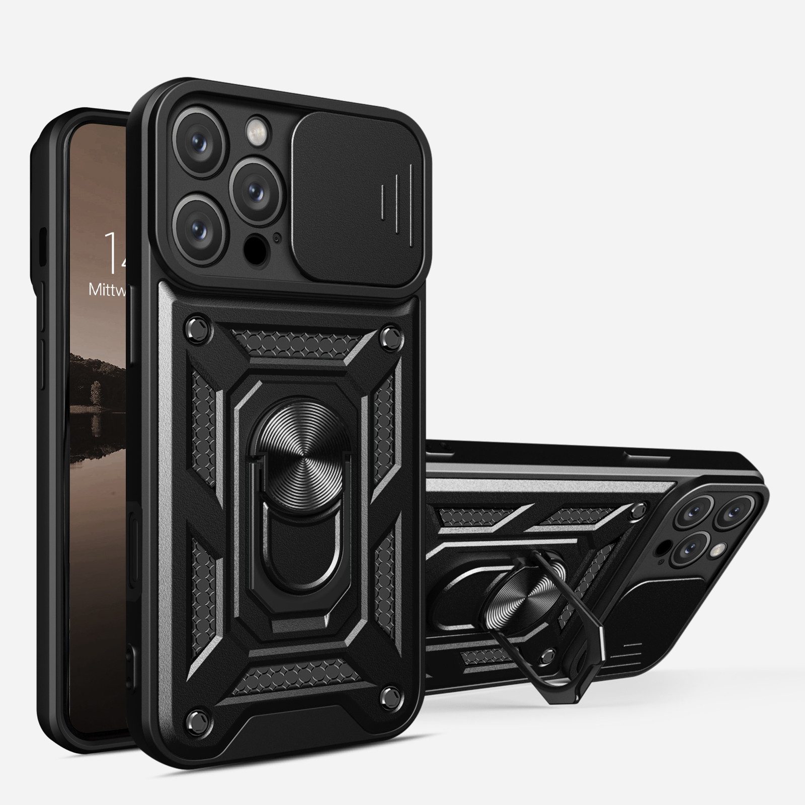 Tec-Expert Handyhülle Outdoor Cover Hülle für Apple iPhone 16 Pro Max 6.9 Zoll, 6.9", Premium Hülle mit Kameraschutz aus verstärktem Polycarbonat
