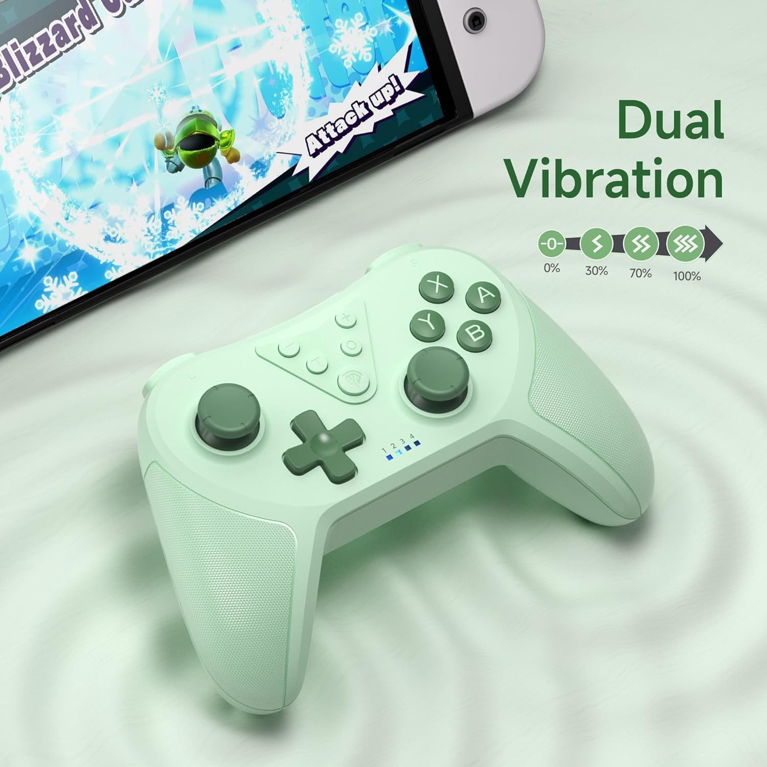 Novzep Kabelloser Switch Controller mit Bluetooth, Turbo & Vibrationsfunktion Controller