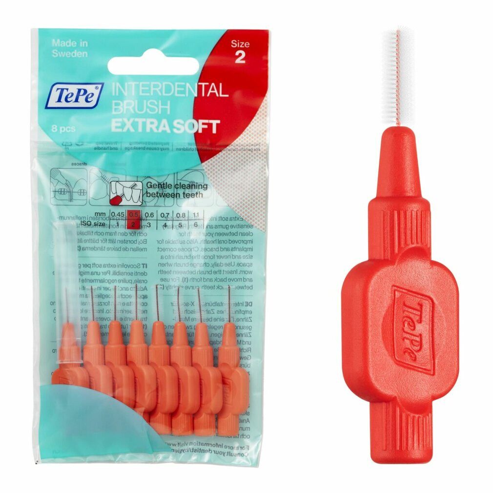 TePe Interdentalbürsten Interdentalbürste Extra Soft Rot ISO Gr. 2