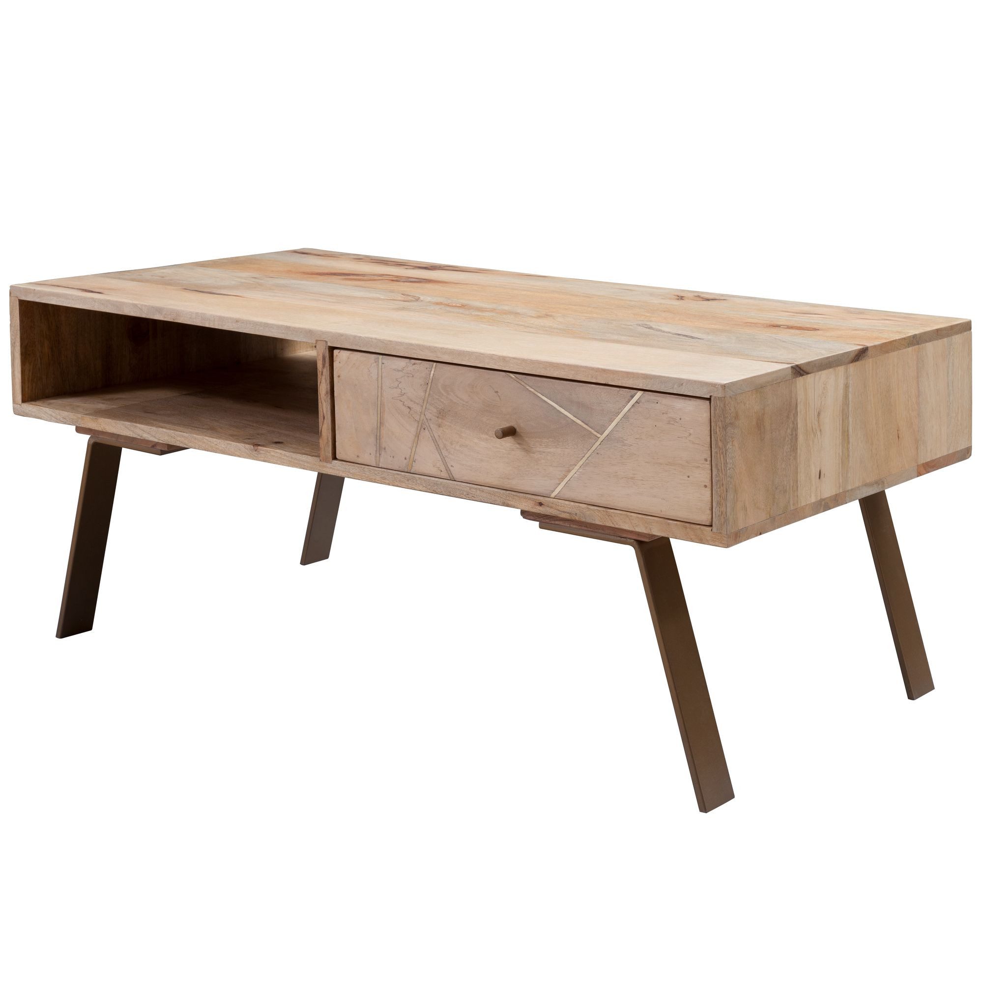 FINEBUY Couchtisch FB51025 (95x42x50cm Mango Massivholz günstig online kaufen