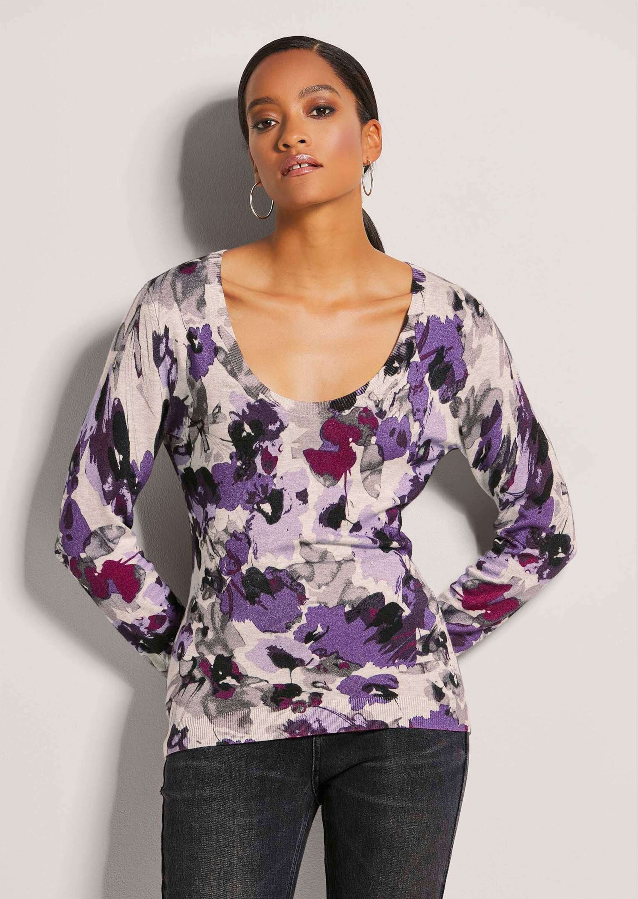 MADELEINE Вязаные свитера Feinstrick-Pullover mit Unikat-Print