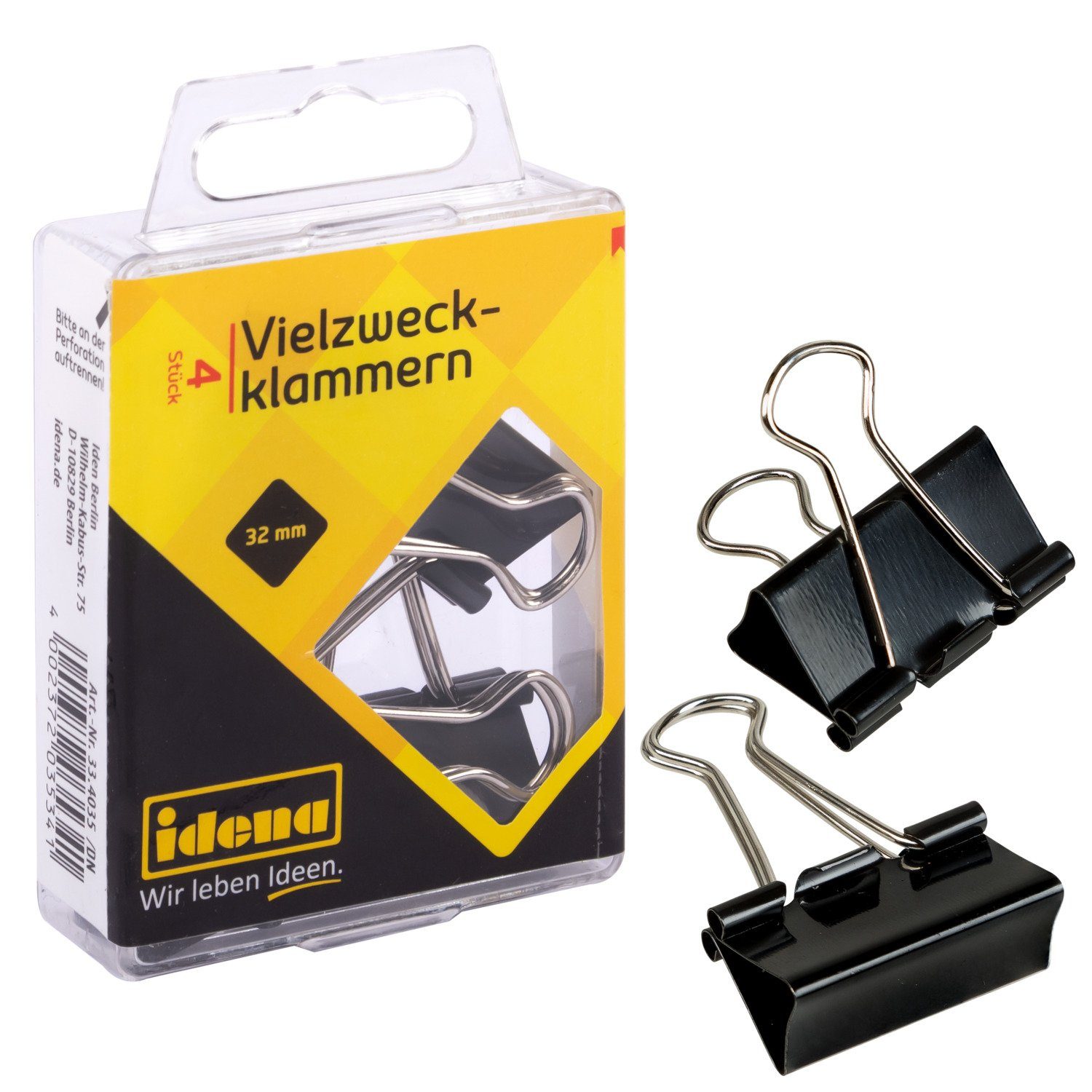 Heftklammer Idena 334035 - Vielzweckklammern, 4 Stück, 32 mm
