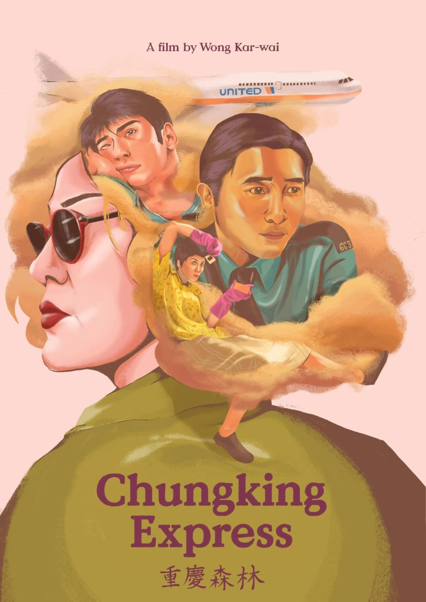 TPFLiving Kunstdruck (OHNE RAHMEN) Poster - Leinwand - Wandbild, Chungking Express Wong Kar Wai Klassischer Liebesfilm Leinwandgemälde (Leinwandbild XXL), Farben: Gelb, Schwarz, Weiß, Orange, Blau -Größe: 20x30cm