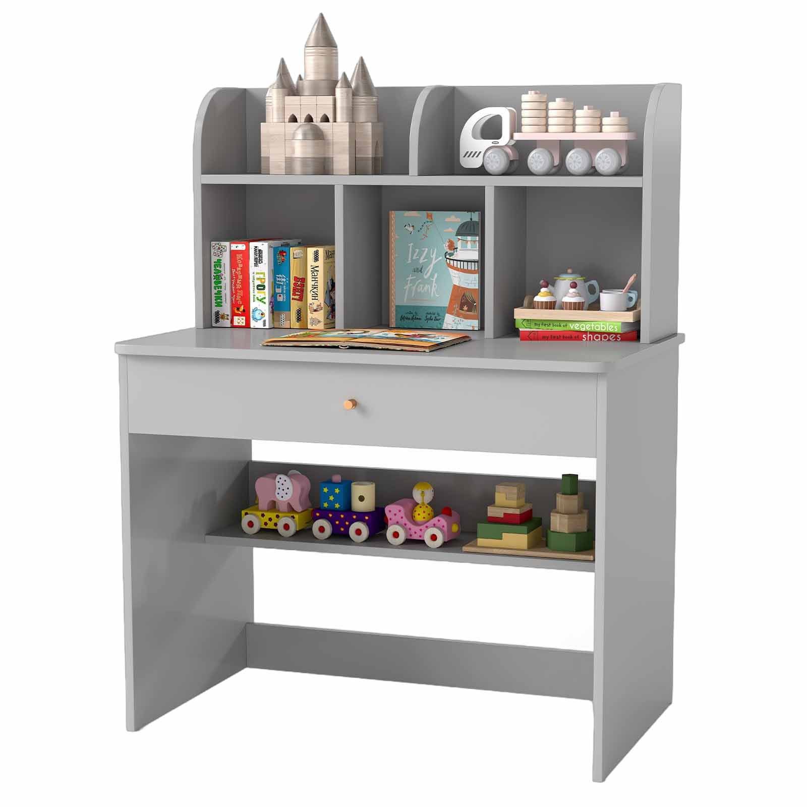 COSTWAY Kindertisch, Kinderschreibtisch, Holz, mit Ablagefach, 80 x 48 x 10 günstig online kaufen