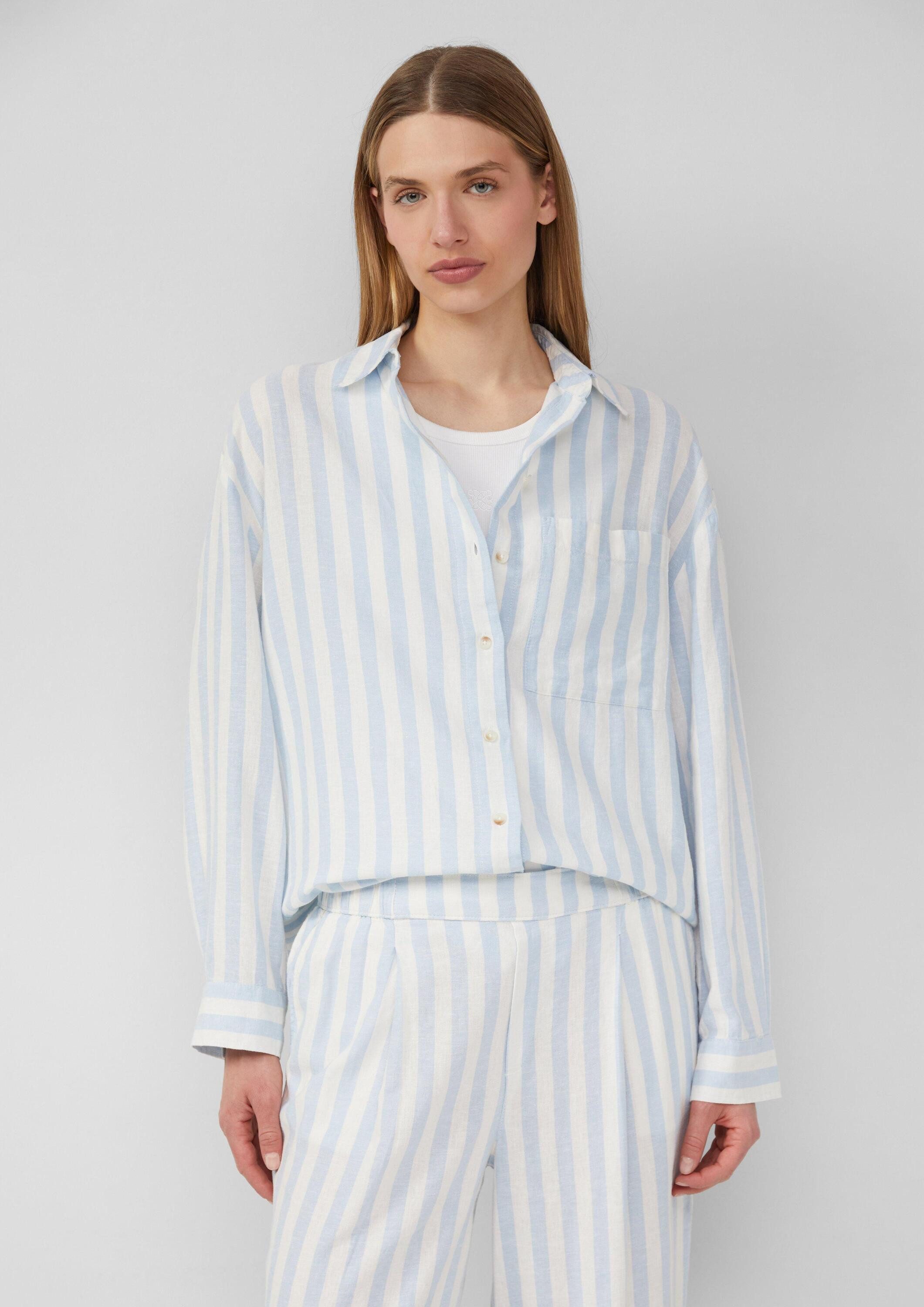 s.Oliver Langarmbluse Bluse Hemdbluse aus Leinenmix im Relaxed Fit günstig online kaufen