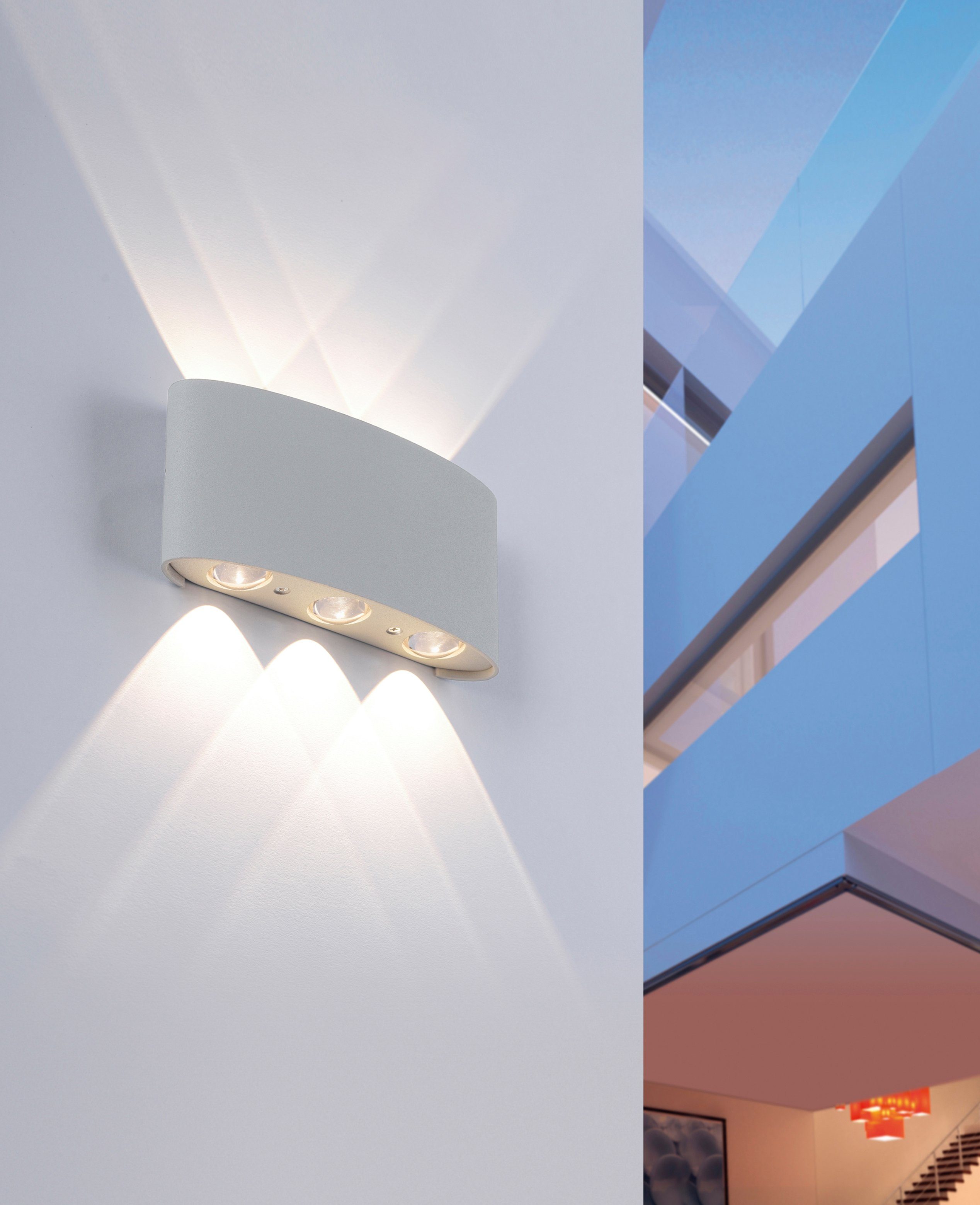 54, Schutzart IP Außen-Wandleuchte Neuhaus Carlo, integriert, Außen- und Innenbereich Paul LED Warmweiß, Für fest LED