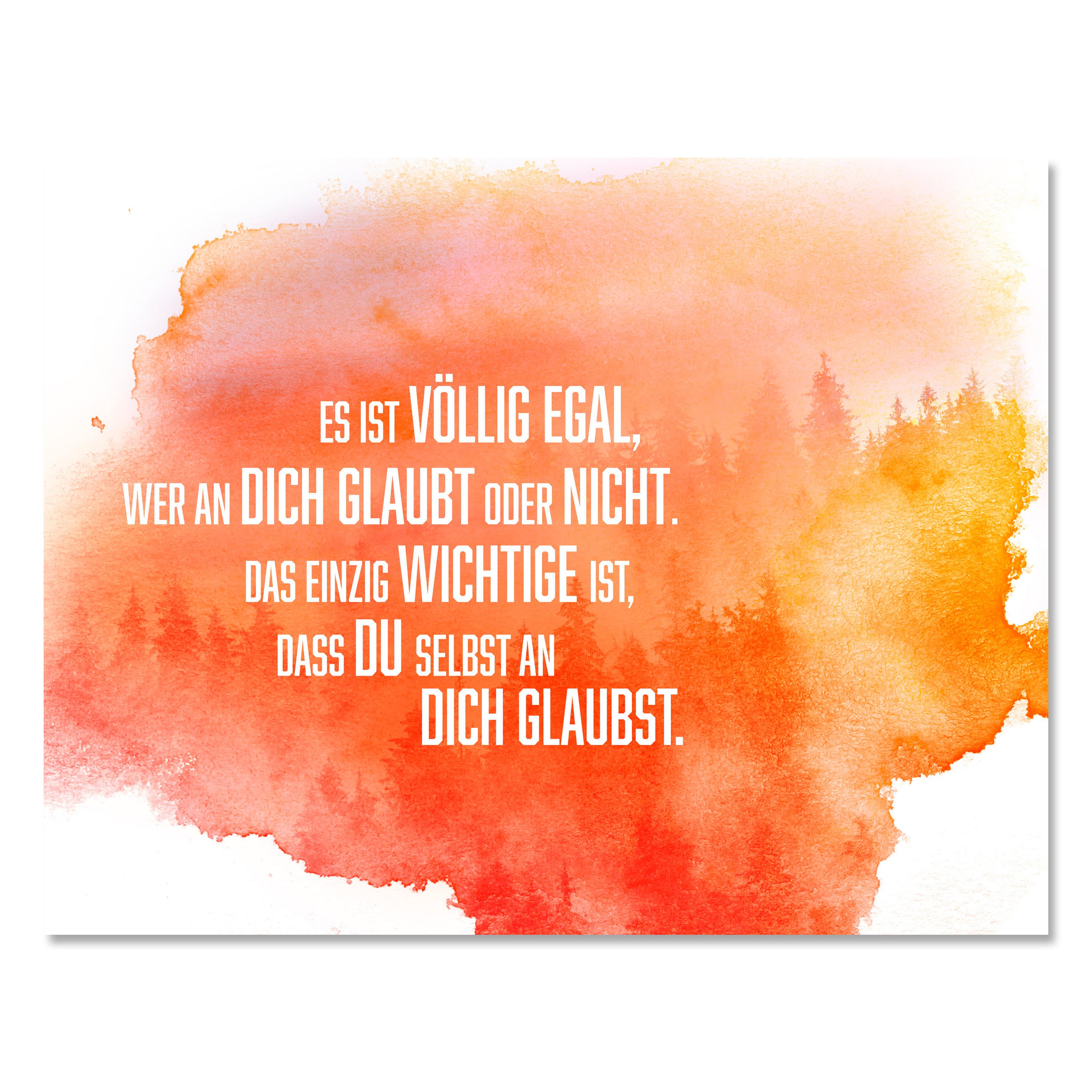 wandmotiv24 Leinwandbild Motivation, Querformat, glaub an dich selbst