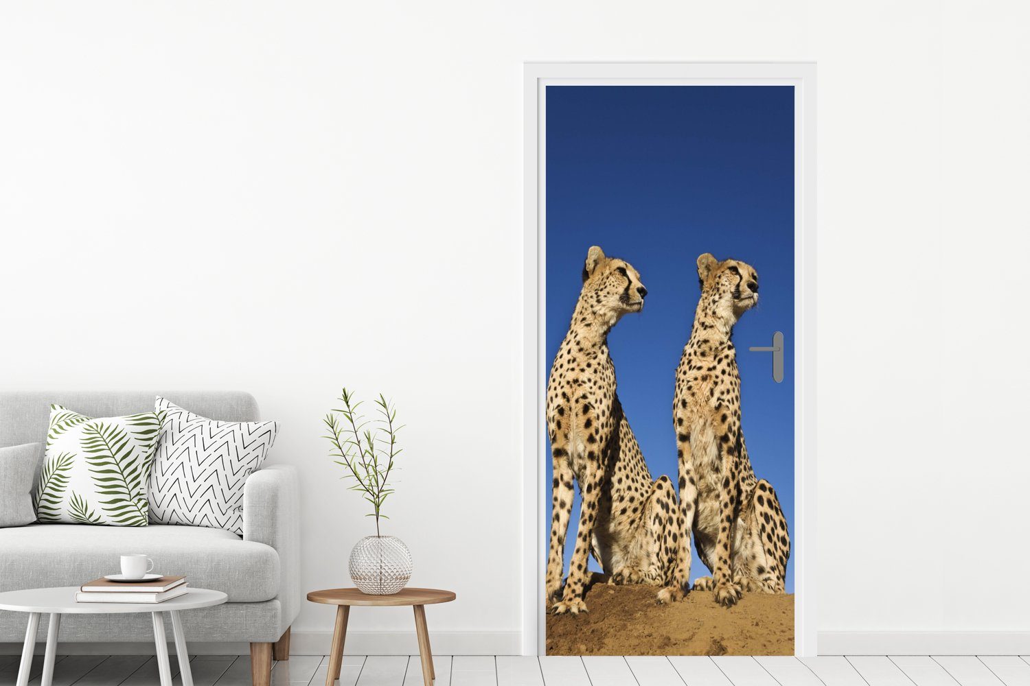 MuchoWow Türtapete Wilde Geparden, für Türaufkleber, Tür, (1 75x205 Fototapete Matt, St), cm bedruckt