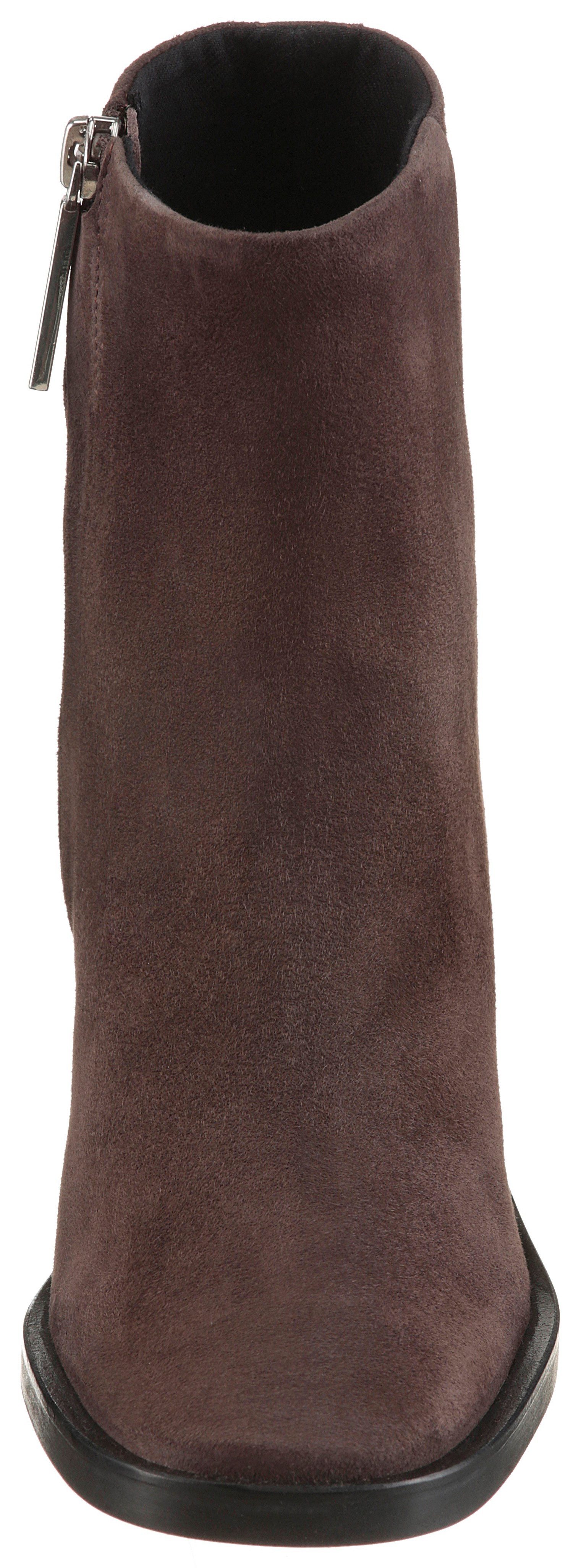 Calvin Klein BLOCK HEEL ZIP BOOT SUE Stiefelette Klassik-Boots, Blockabsatz, mit seitlichem CK-Logo am Schaft – Bild 4 von 5