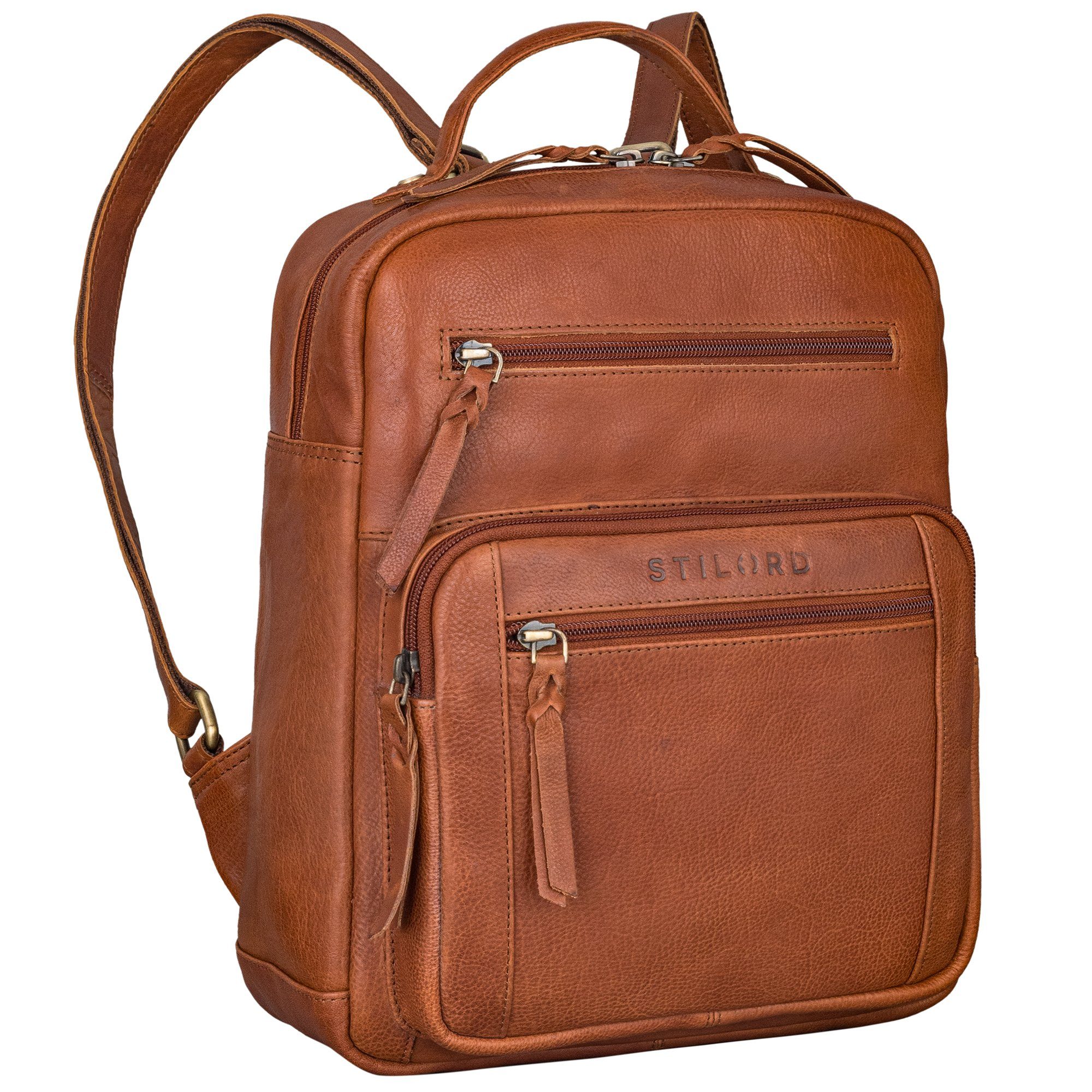 STILORD Cityrucksack "Wilma" Eleganter Rucksack Frauen Klein Leder