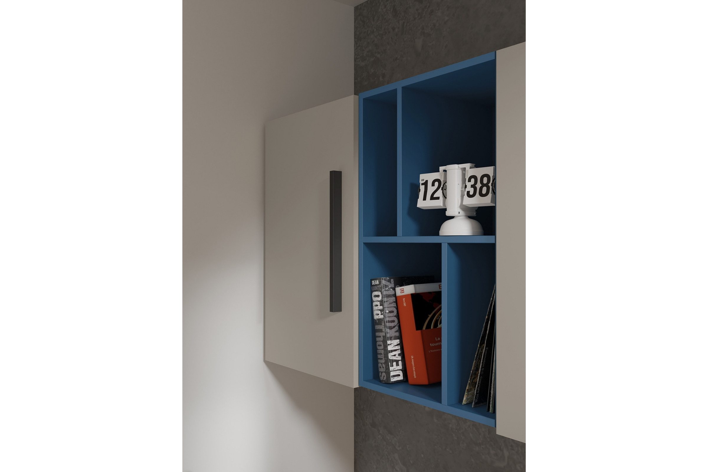 Deine Möbel 24 Hängeregal LIMA 14, 45 cm breit, mit 1 Tür, Soft-Close und Wandmontage, Set 1-tlg., Jugendzimmer-Hängeschrank, LIMA - Kollektion