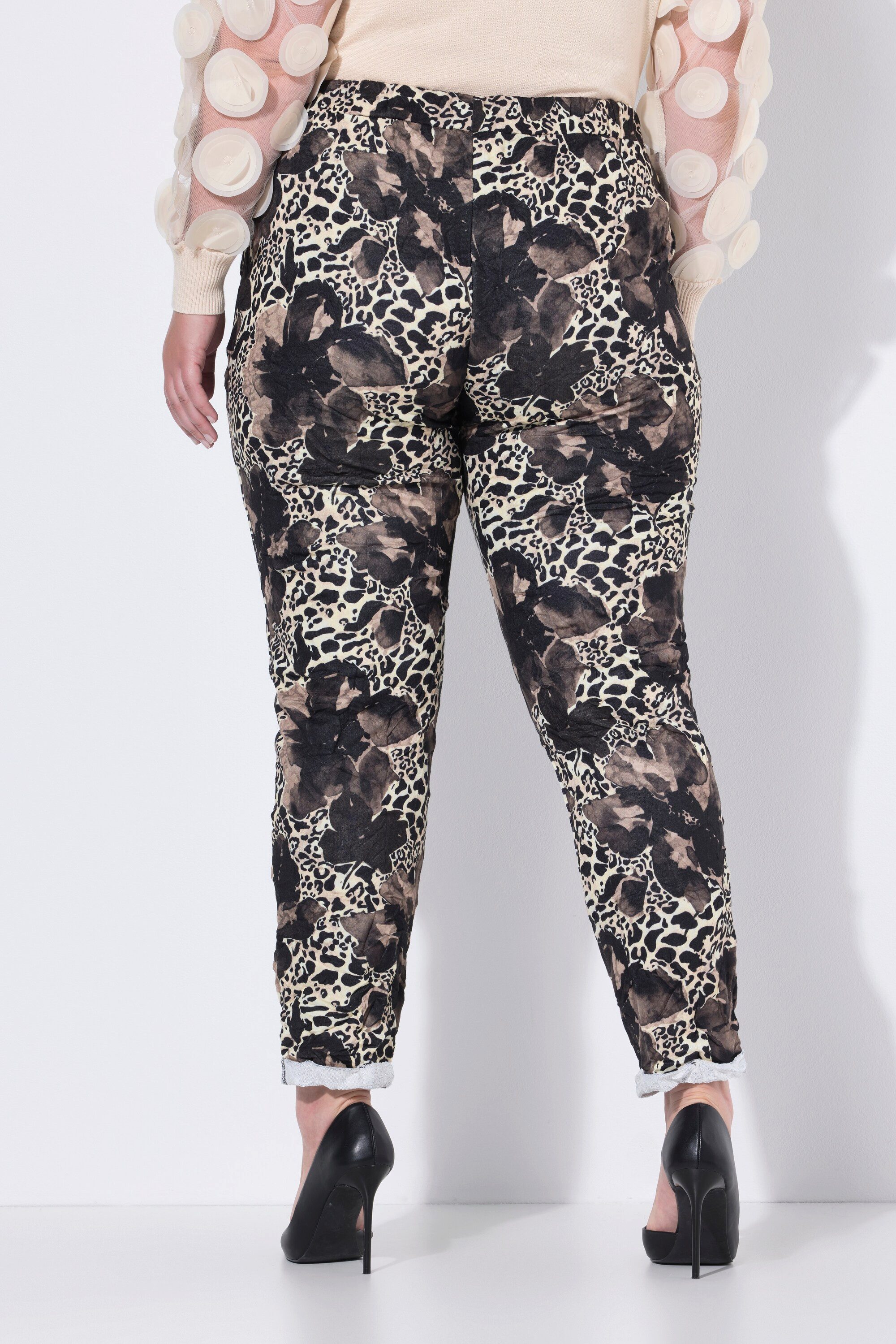 MIAMODA Funktionshose Hose Joggpants Crinkle Blumen-Print