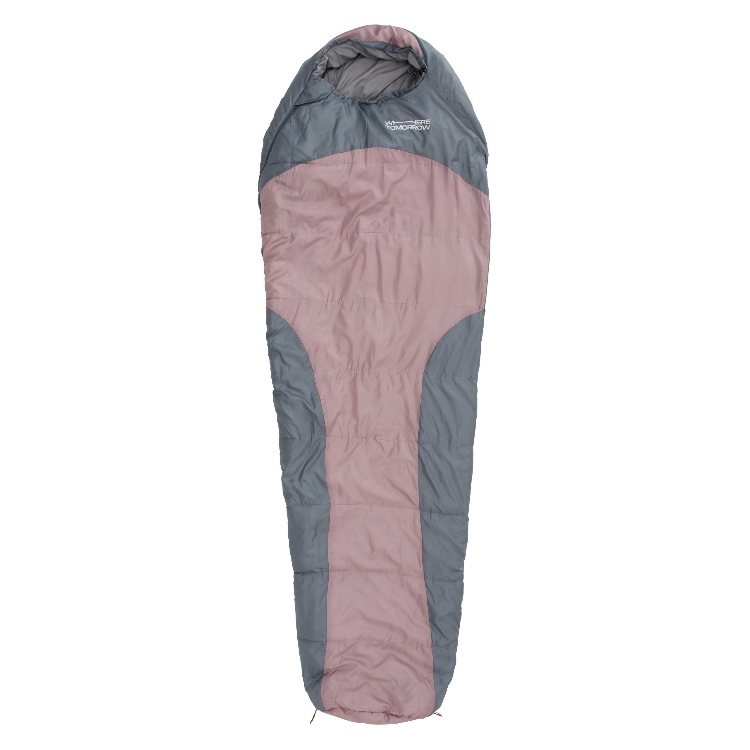 Lumaland Mumienschlafsack Where Tomorrow Camping Schlafsack mit Tasche, wasserabweisend Wärmekragen atmungsaktiv 230x80x55 rose
