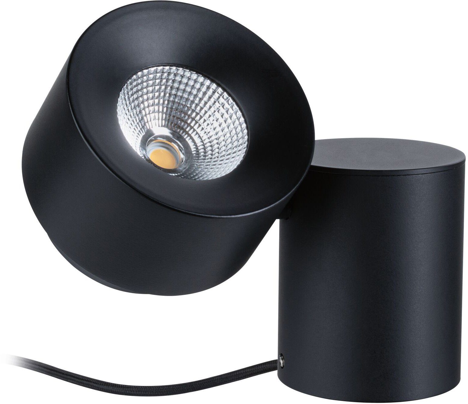 Paulmann Tischleuchte Puric LED LED, Schwarz/Grau, Metall integriert, fest Pane, Warmweiß, dimmbar