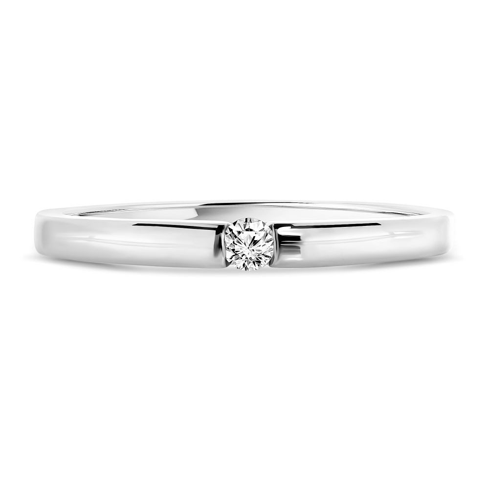 Miore Diamantring M3003R aus 8 Karat 333 Weißgold in den Größen 50-60, mit 0,05 Karat Solitär Diamant