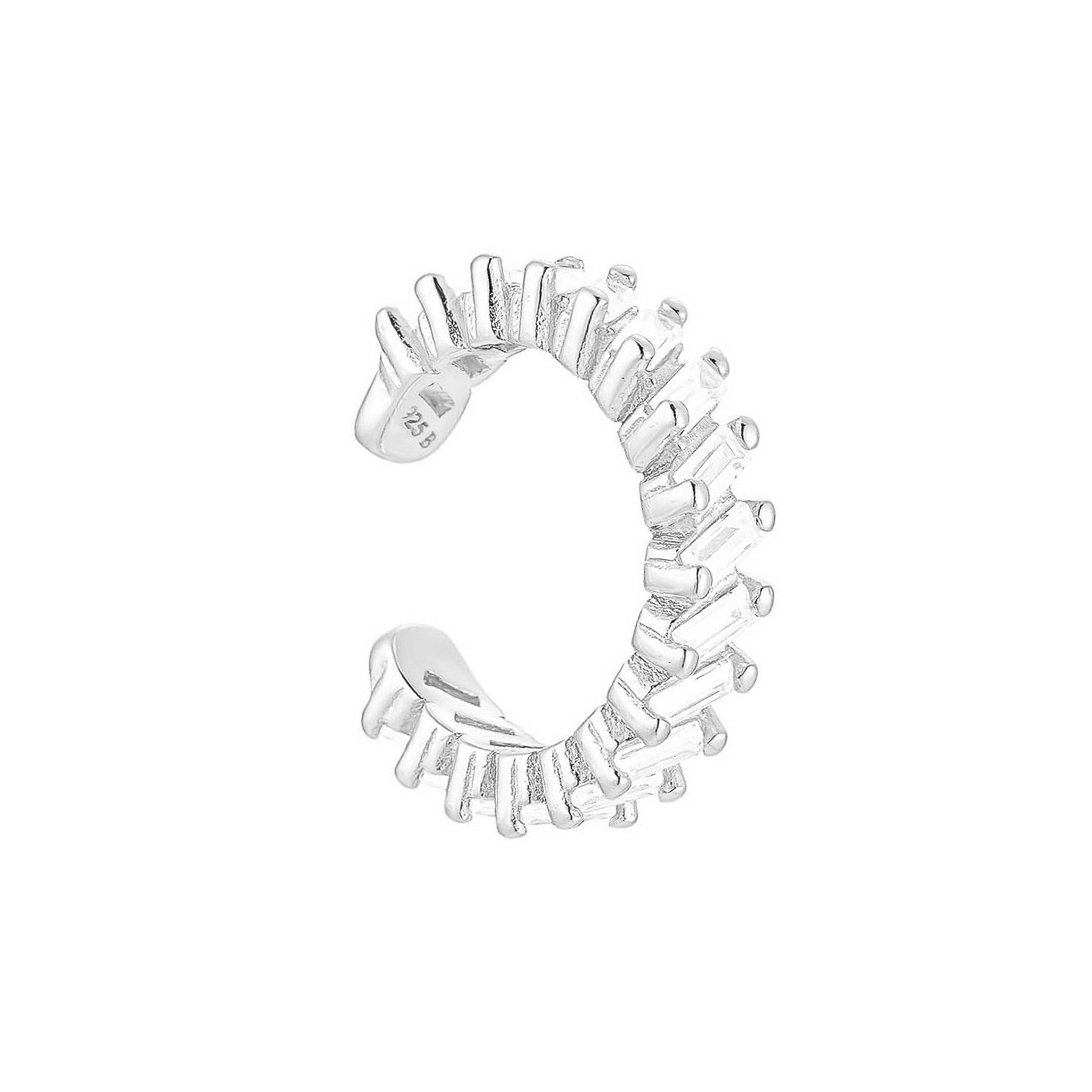 Brandlinger Ohrklemme Cuff Rimini, Silber 925 vergoldet, funkelnde Ohreklemme mit weißen Zirkonia