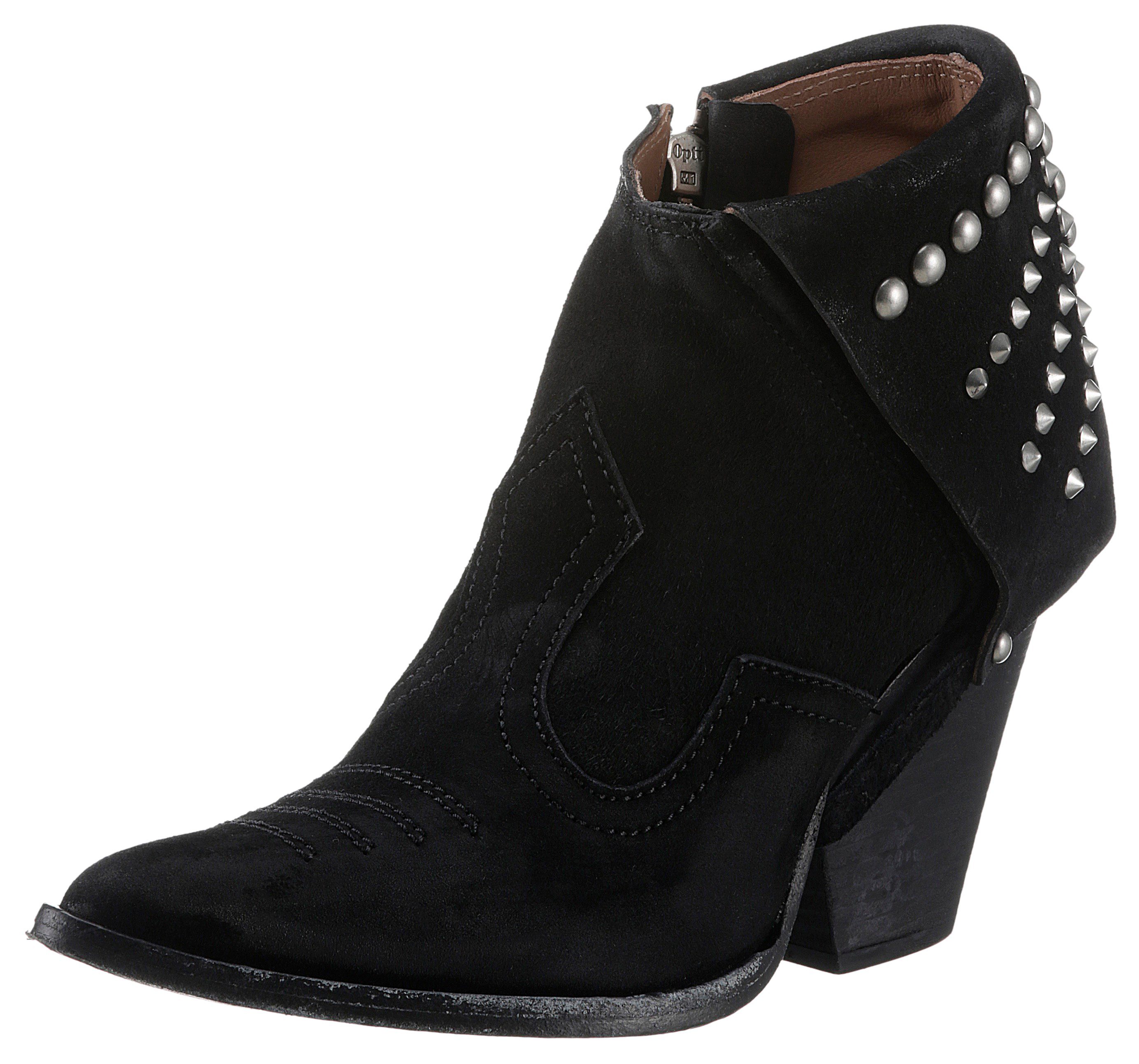 A.S.98 BELIVE High-Heel-Stiefelette, Abendmode, Ankle-Boots mit Nieten und Ziernähten