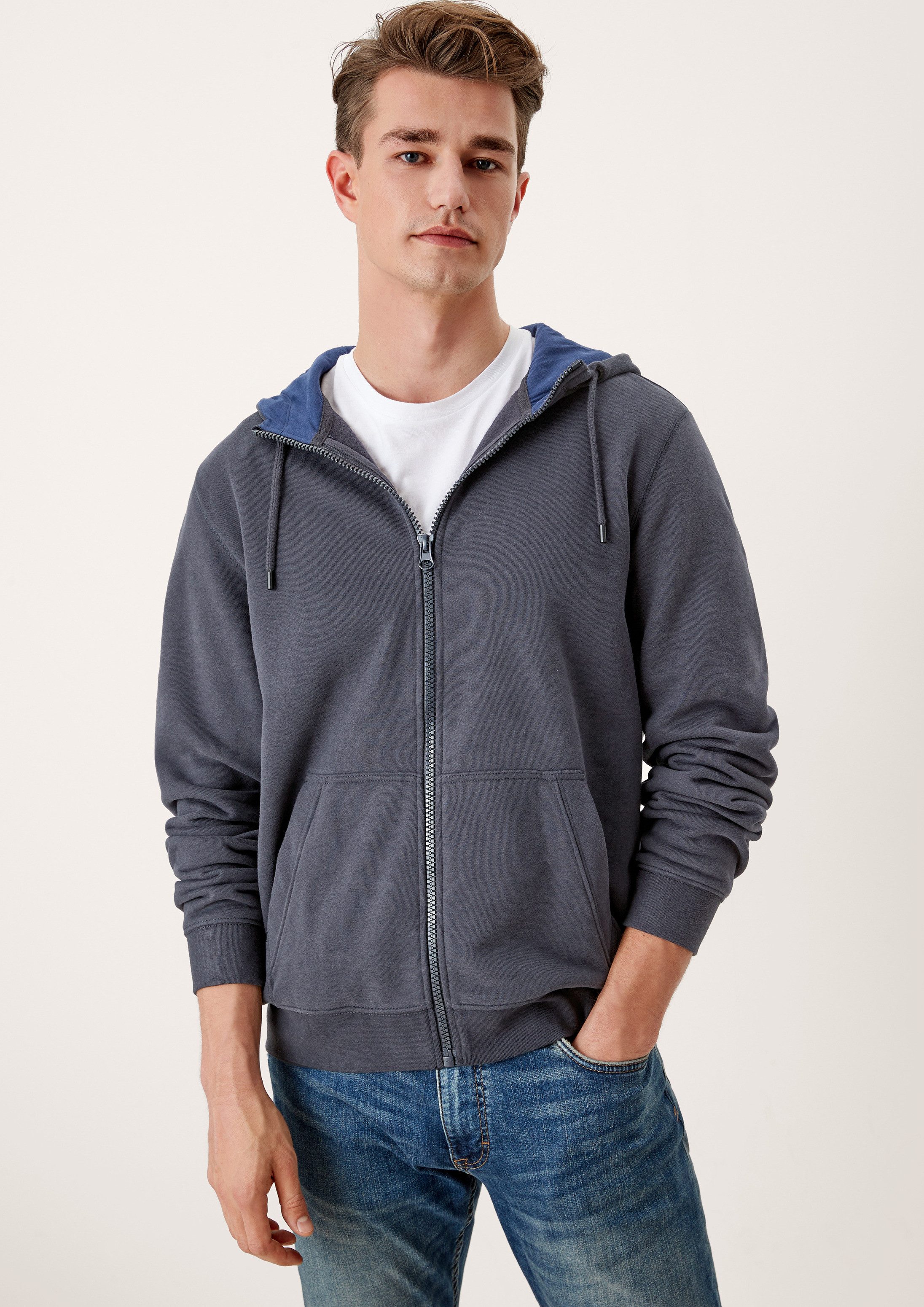 s.Oliver Sweatjacke Sweatshirt Jacke Sweatjacke mit Kapuze