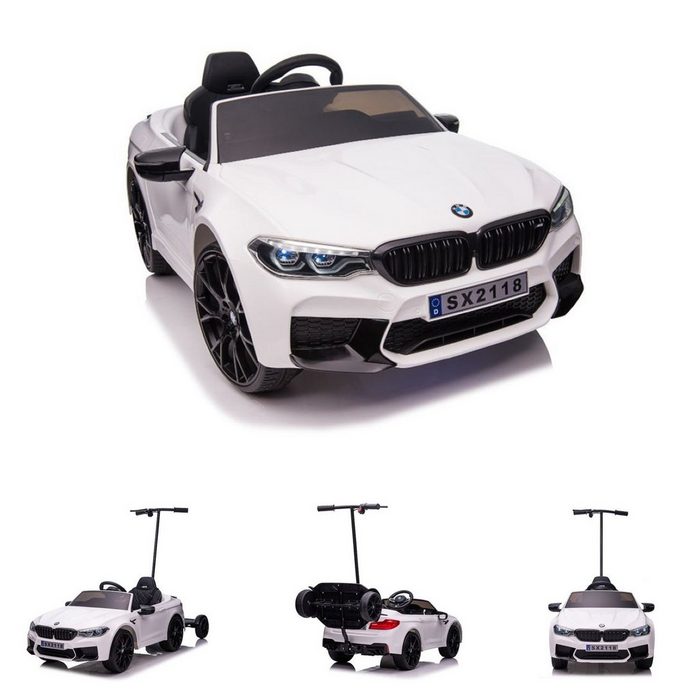 ES-Toys Elektro-Kinderauto Kinder Elektroauto BMW M5 Belastbarkeit 40 kg lizenziert EVA-Reifen Kunstledersitz Anhänger