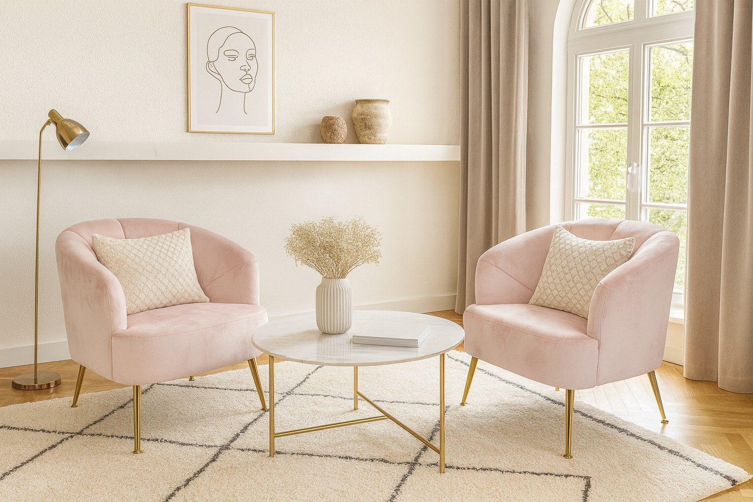 moebel-direkt-online Loungesessel Moderner Polstersessel mit goldfarben bes günstig online kaufen