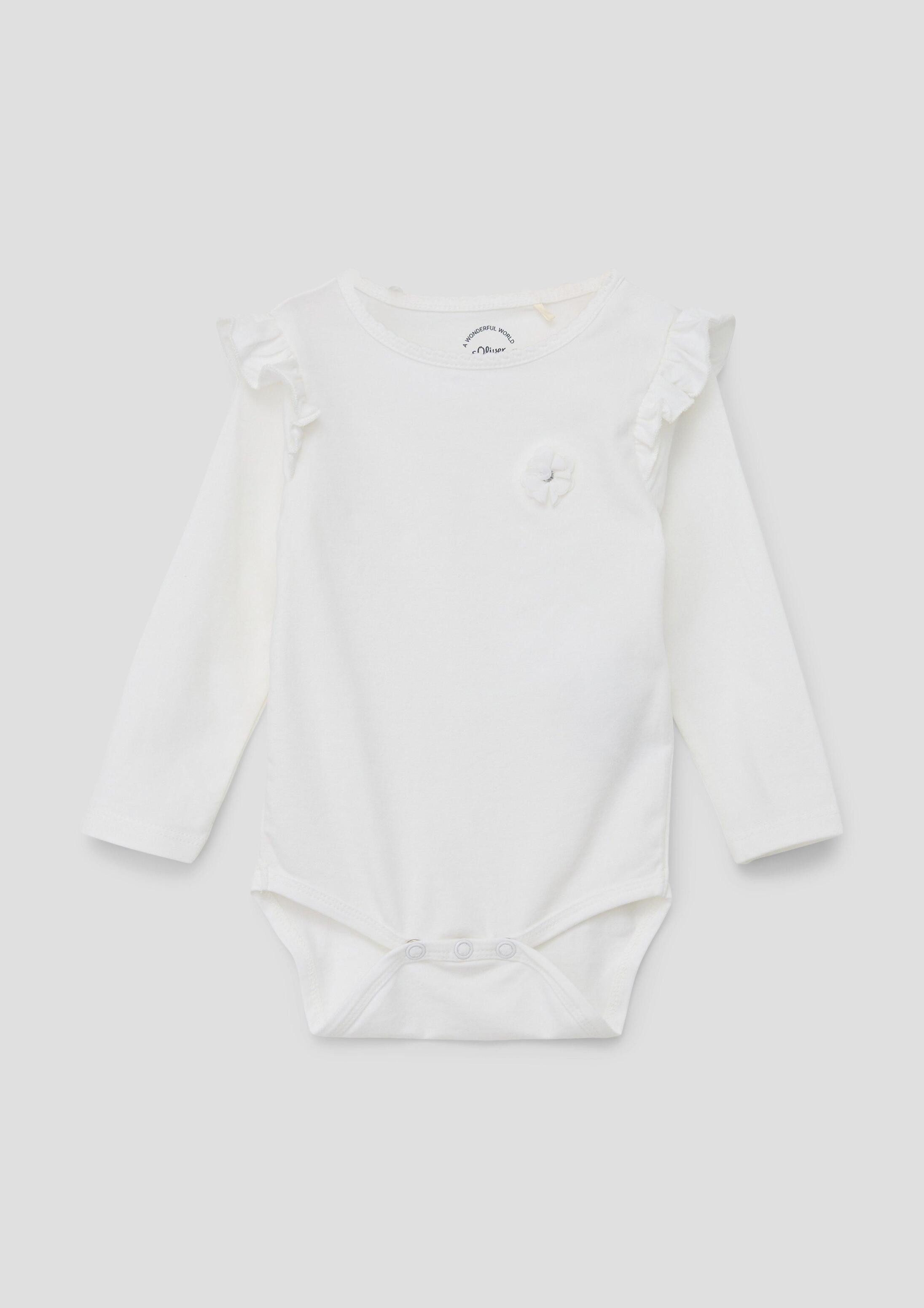 s.Oliver Shirtbody T-Shirt Body Blusenbody mit Chiffon-Rüschen
