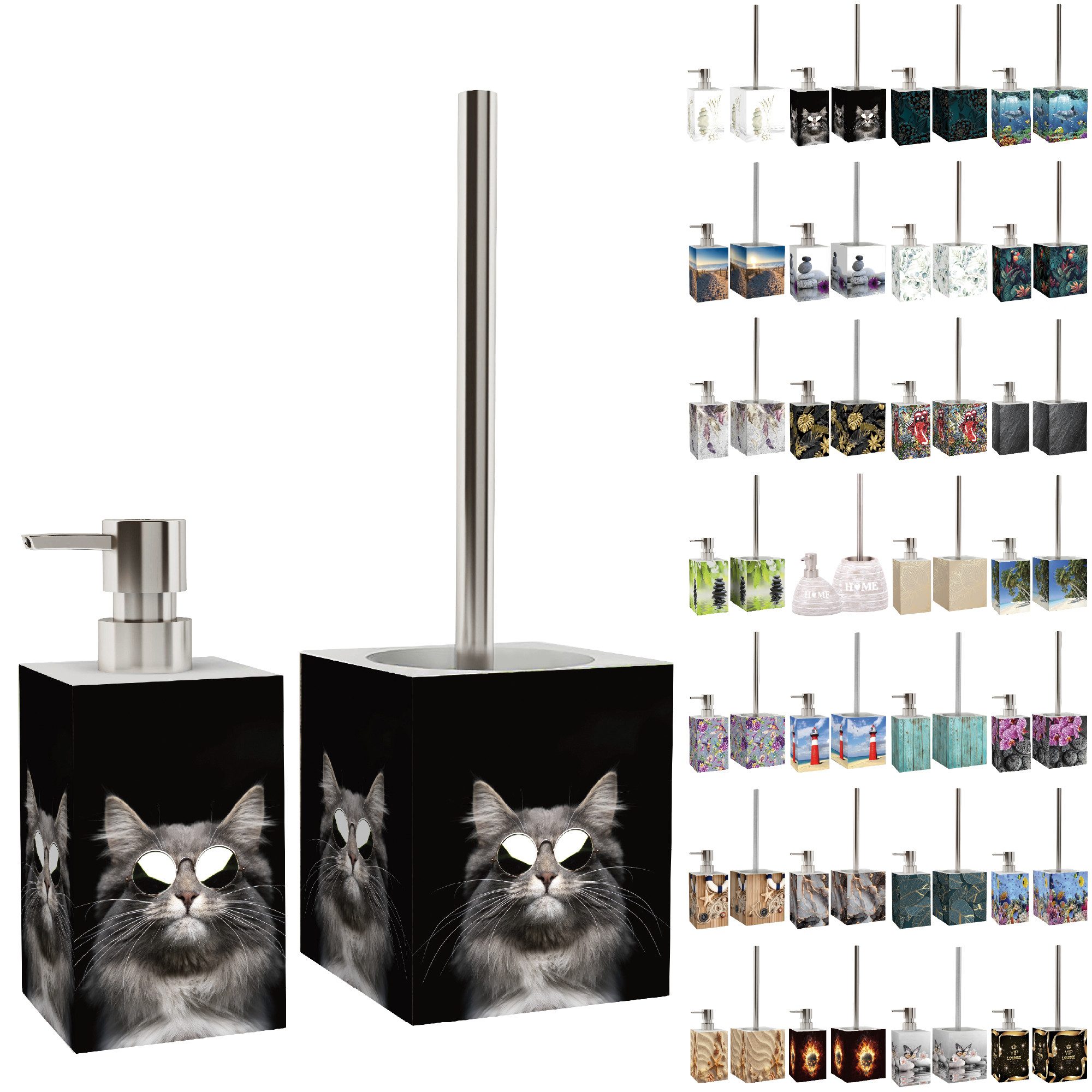 Sanilo Badaccessoire-Set mit Motiv, viele schöne Seifenspender und WC Bürst günstig online kaufen