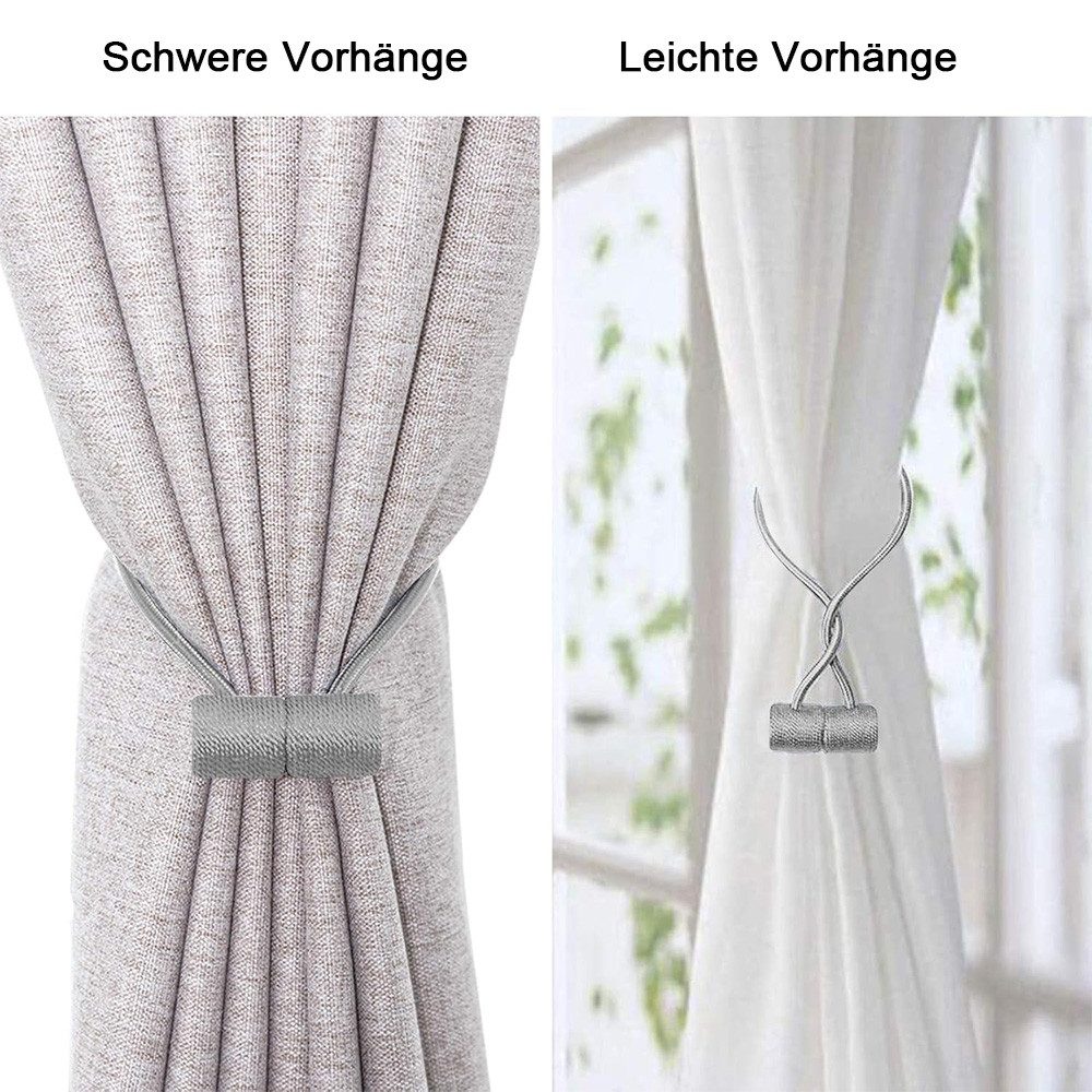 TUWENA Raffhalter 4 St Raffhalter Starke magnetische Vorhanghalterungen