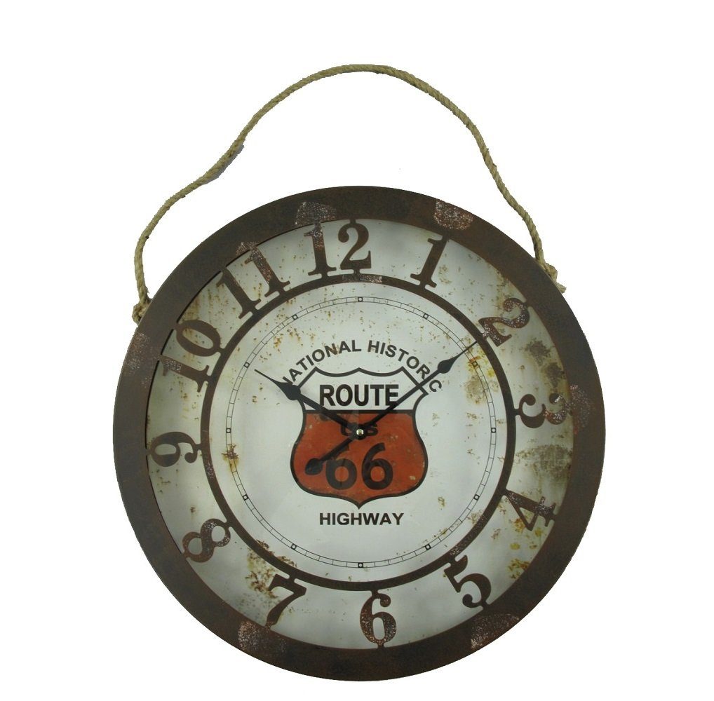 Linoows Uhr Wanduhr, Route 66 Highway, Werkstatt Uhr 50 cm