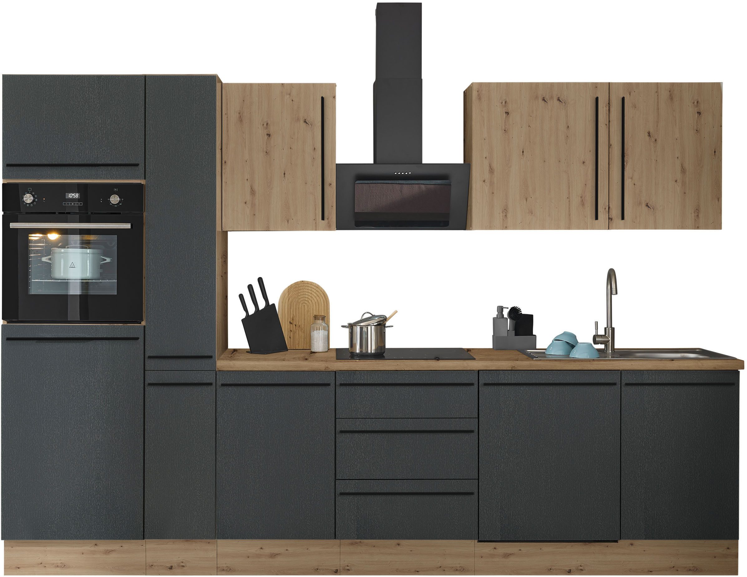 KOCHSTATION Küchenzeile Florida, Breite 310 cm, wahlweise mit E-Geräten,Sof günstig online kaufen