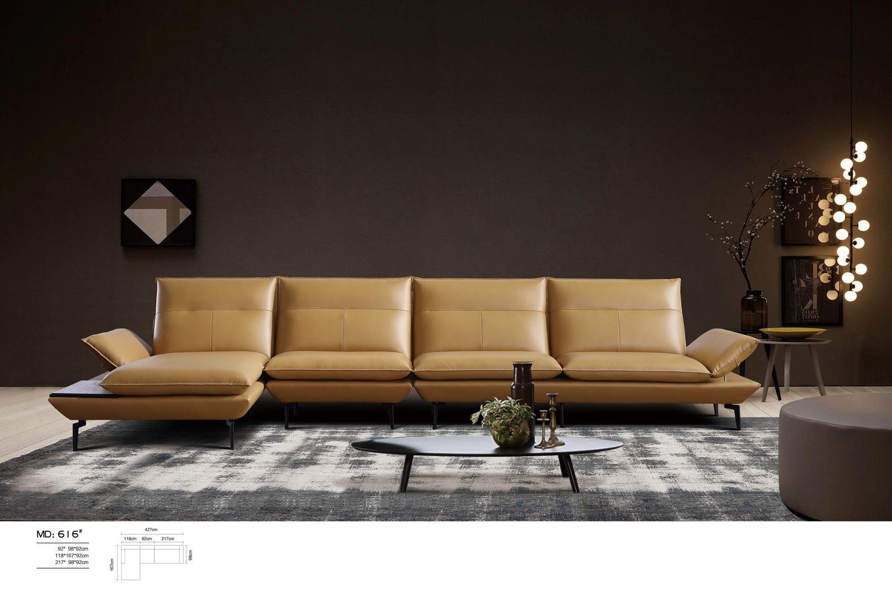 JVmoebel Ecksofa, Eck Sitz Sofa Couch Designer Polster Ecke Wohn Landschaft Leder