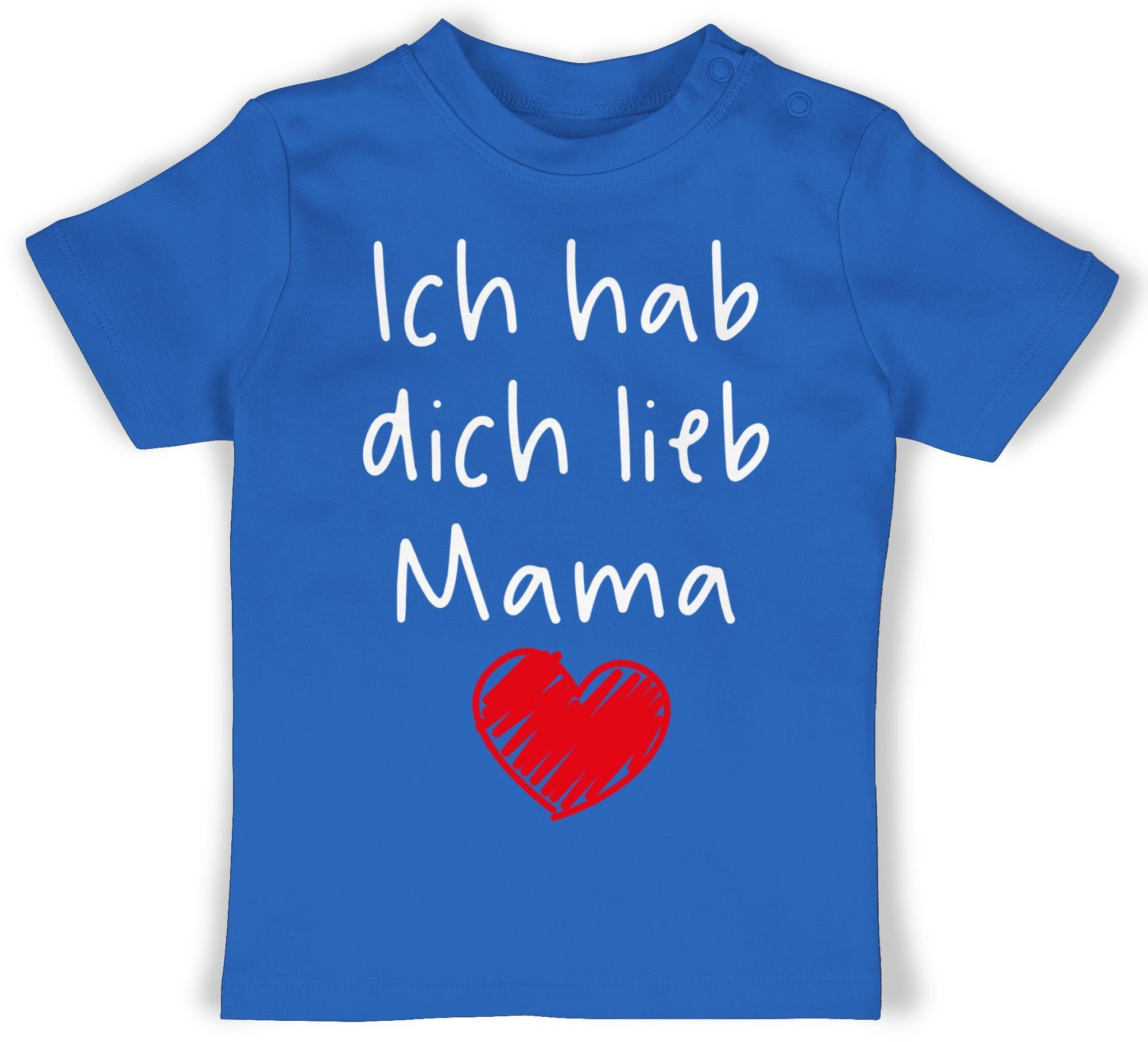 Shirtracer T-Shirt Ich hab dich lieb Mama Herz weiß Muttertagsgeschenk 2 Royalblau