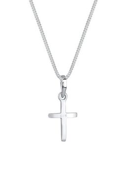 Elli Kette mit Anhänger Kreuz Religion Stern Details 925 Silber, Kreuz
