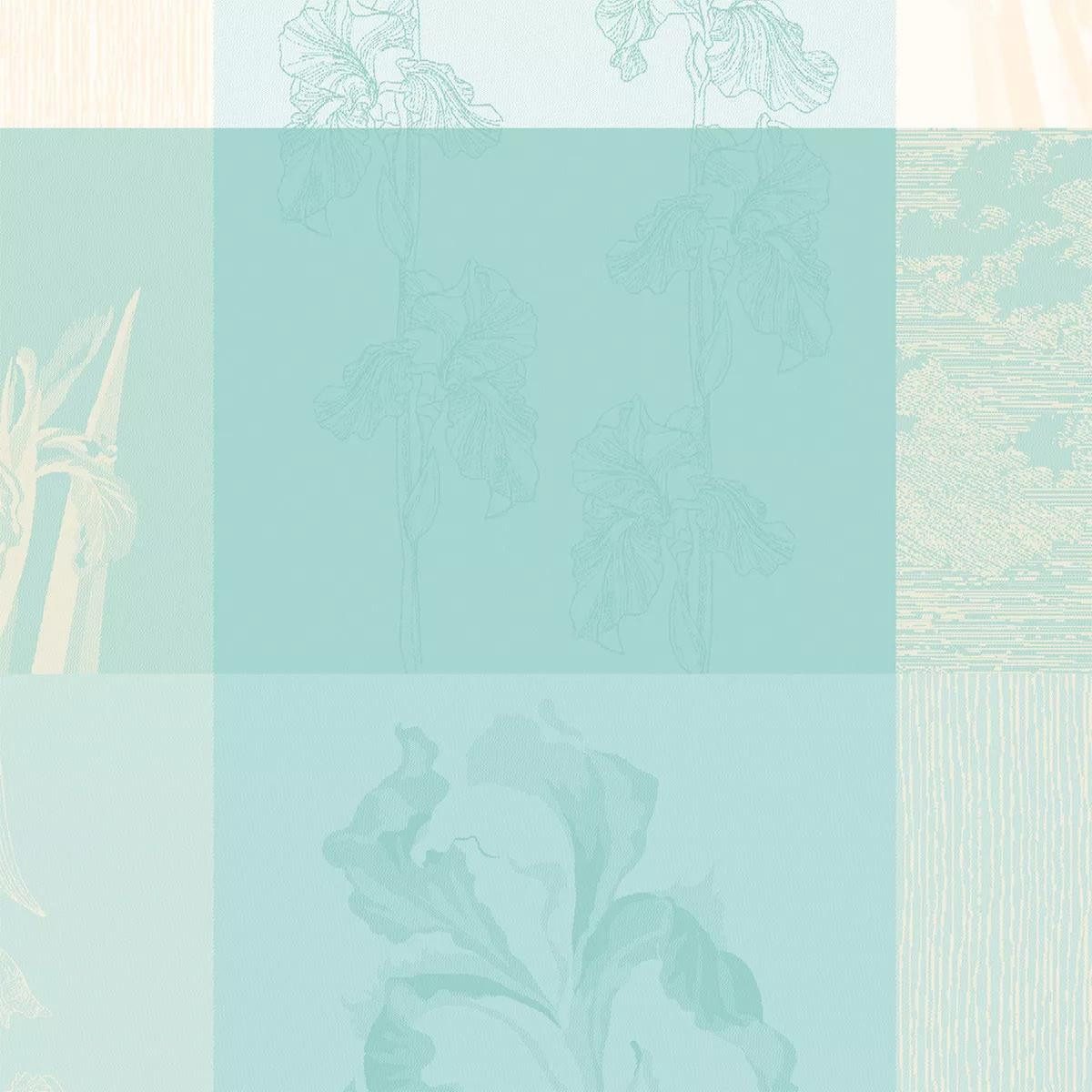 Garnier Thiebaut Stoffserviette Servietten (4x Set) Mille Iris D'Eau Aqua 55x55 cm, (4 St)