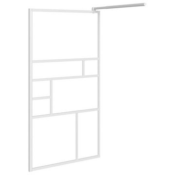 vidaXL Duschwanne Duschwand für Walk-In Dusche 100x195 cm ESG-Glas Weiß Duschabtrennung