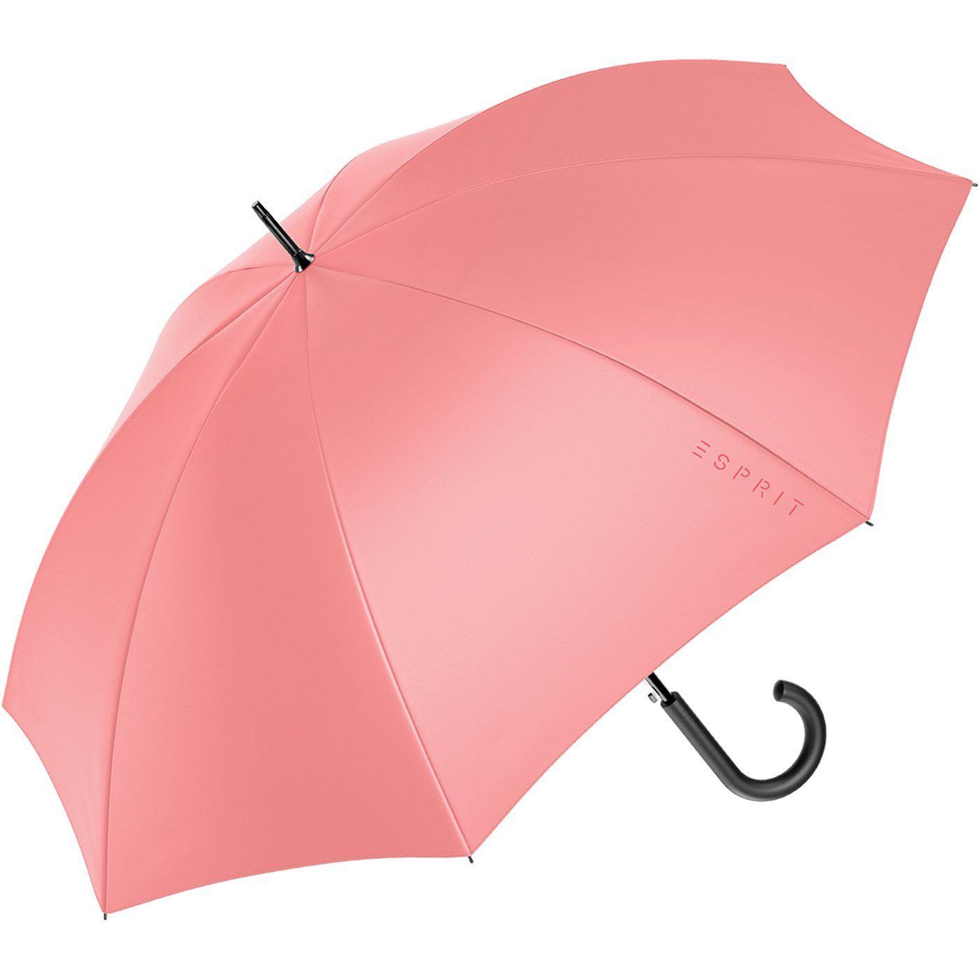 FJ mit Esprit und koralle 2022, Damen-Regenschirm groß den stabil, Automatik Stockregenschirm in Trendfarben