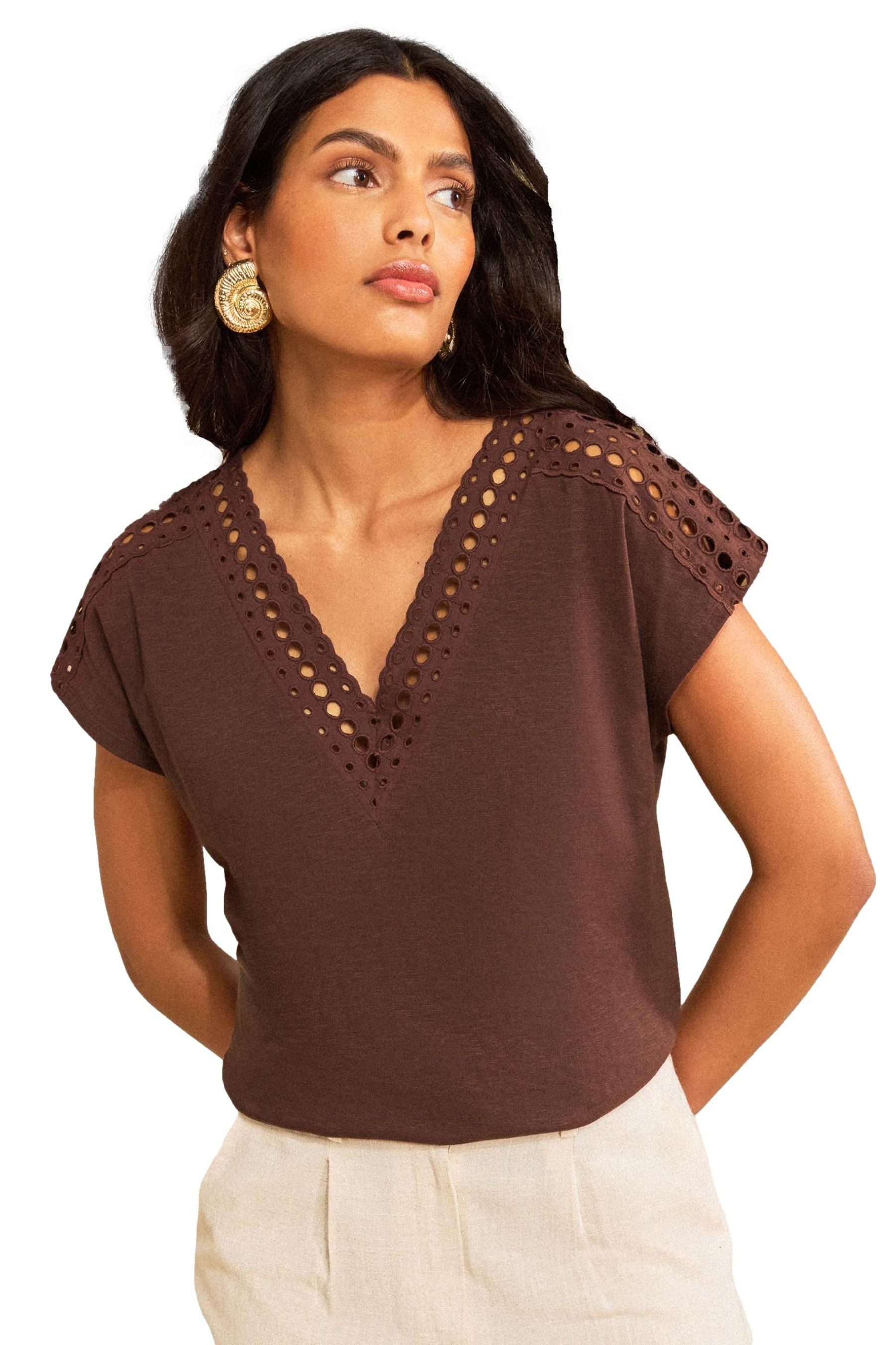 Love & Roses V-Shirt Love & Roses T-Shirt mit V-Ausschnitt, Regular (1-tlg)