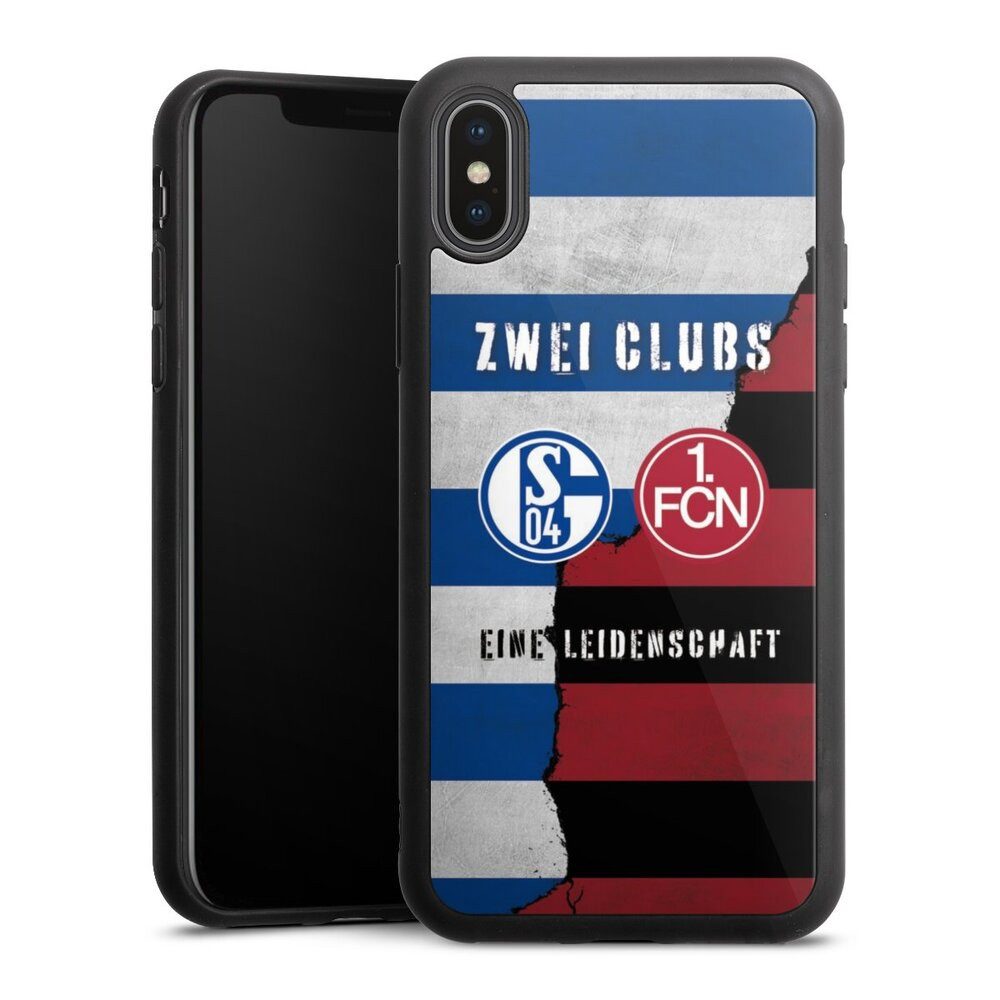 DeinDesign Handyhülle FC Schalke 04 1. FC Nürnberg Freundschaft, Apple iPhone Xs Gallery Case Glas Hülle Schutzhülle 9H Gehärtetes Glas